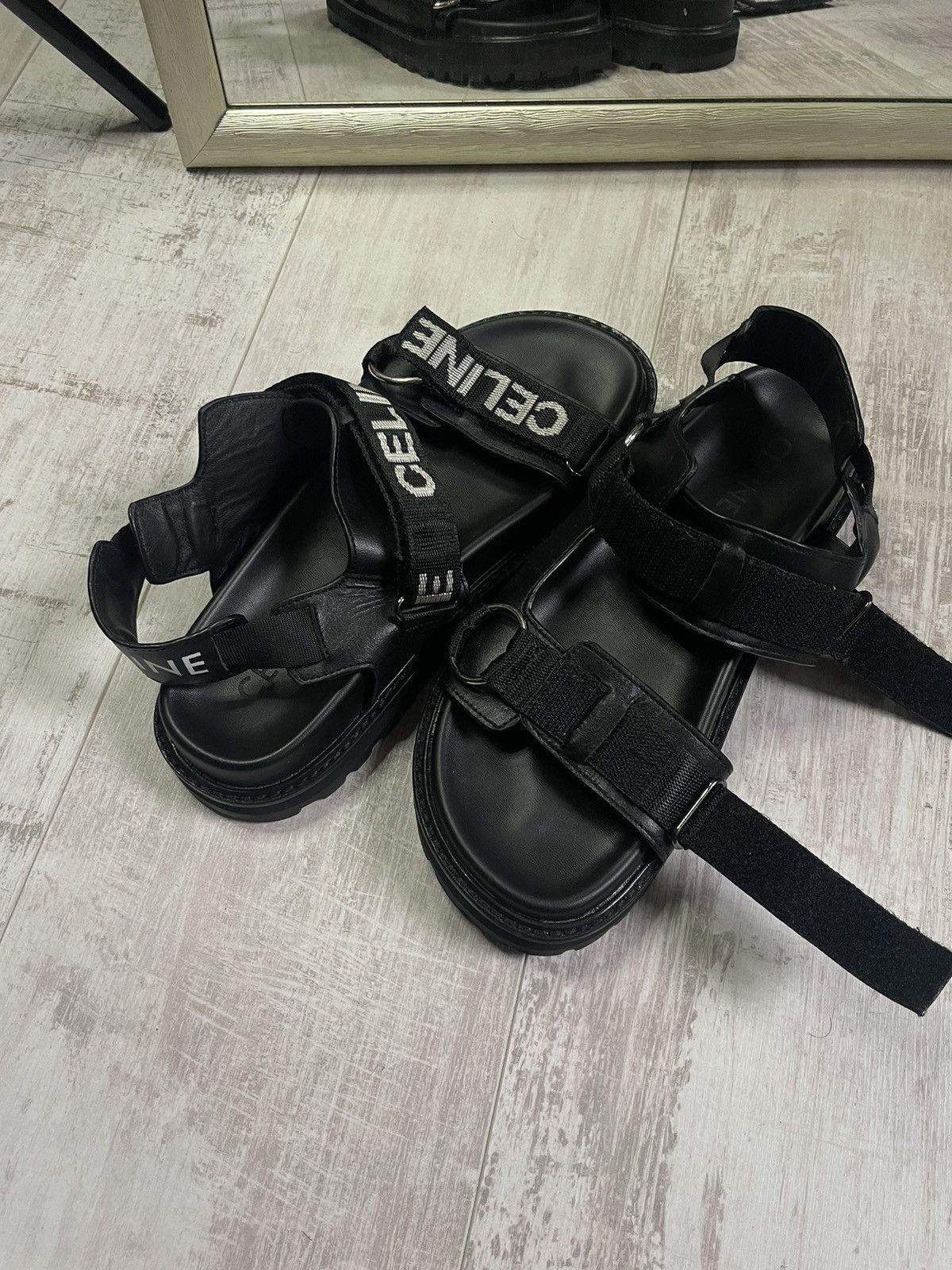 Celine Celine Bulky Black Sandals Women’s Size US 10 / IT 40 - 4 Thumbnail