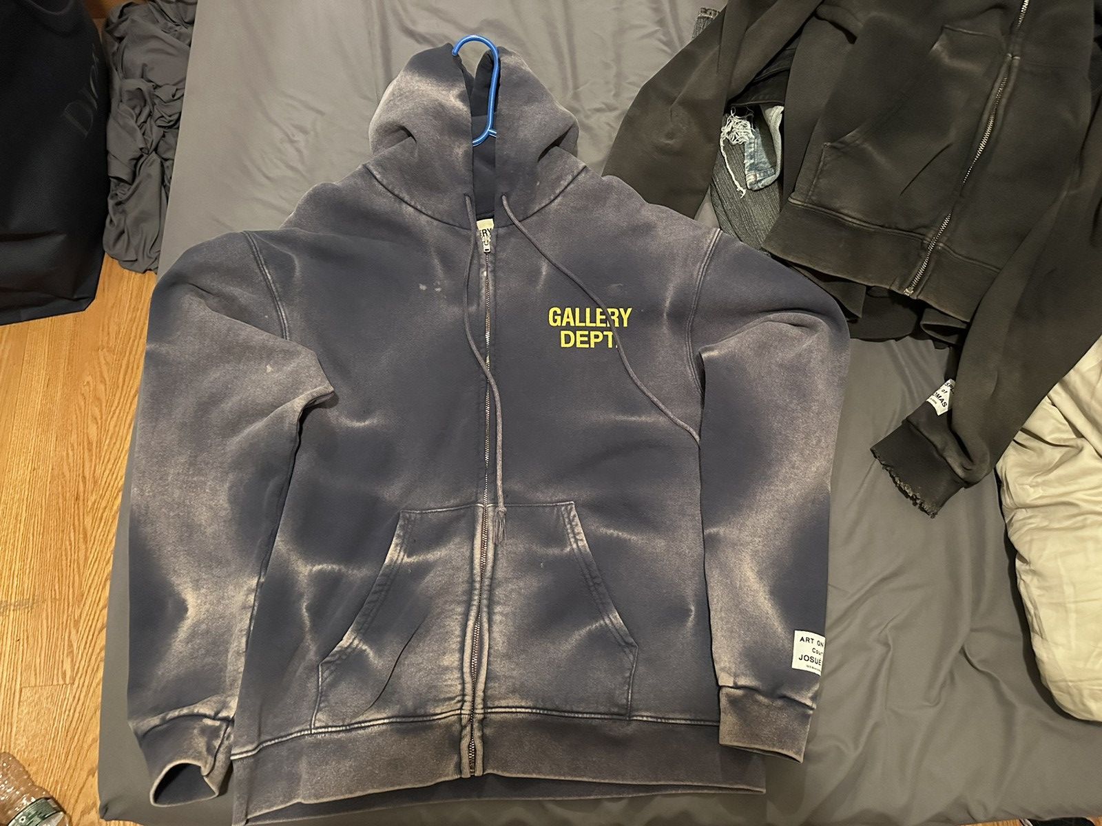 Gallery Dept Sun Faded Zip Hoodie Blue Large
