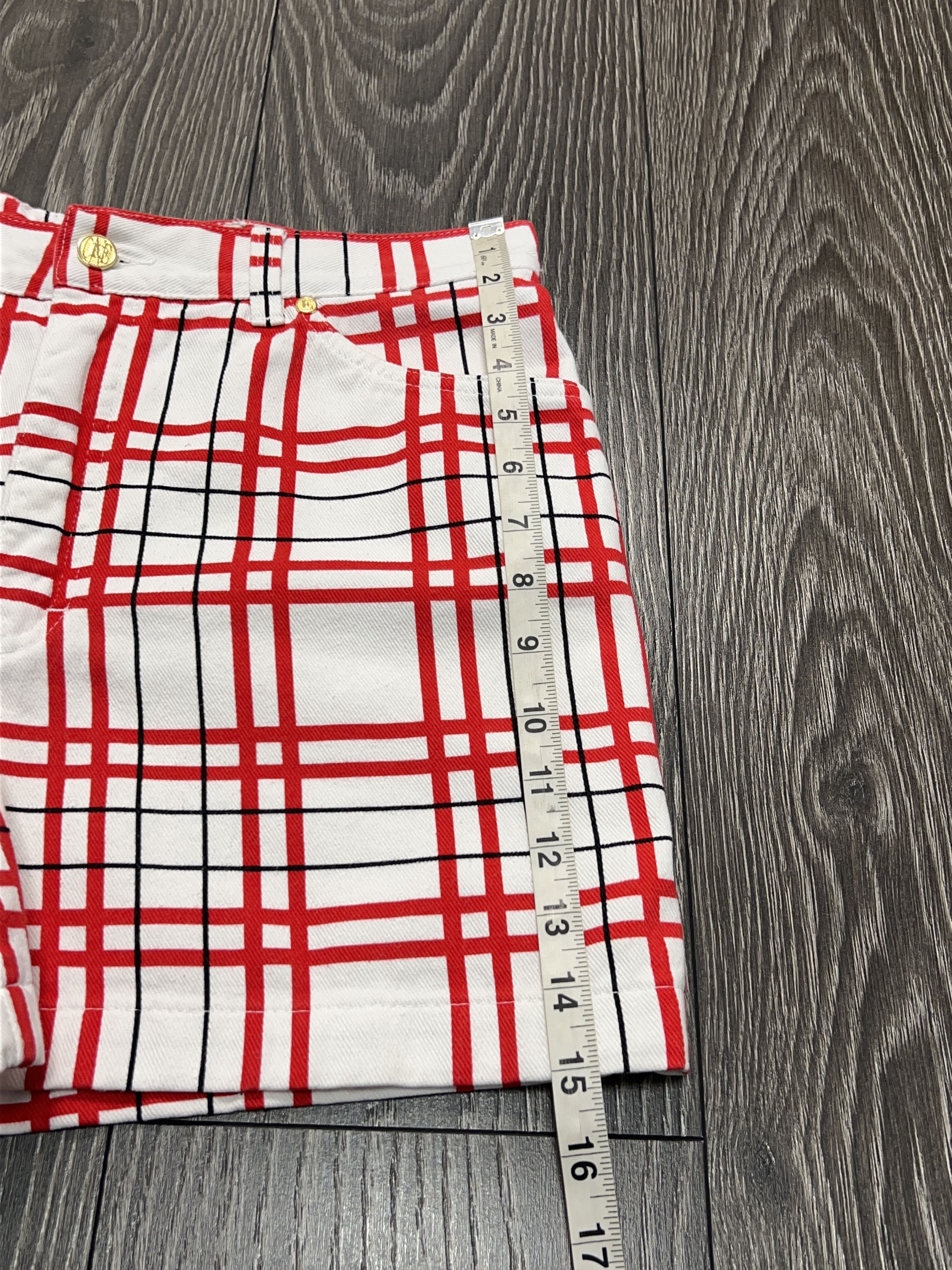 Escada Vintage Margaretha Ley Luxury Check Cotton Denim Shorts Size 27" / US 4 / IT 40 - 8 Thumbnail