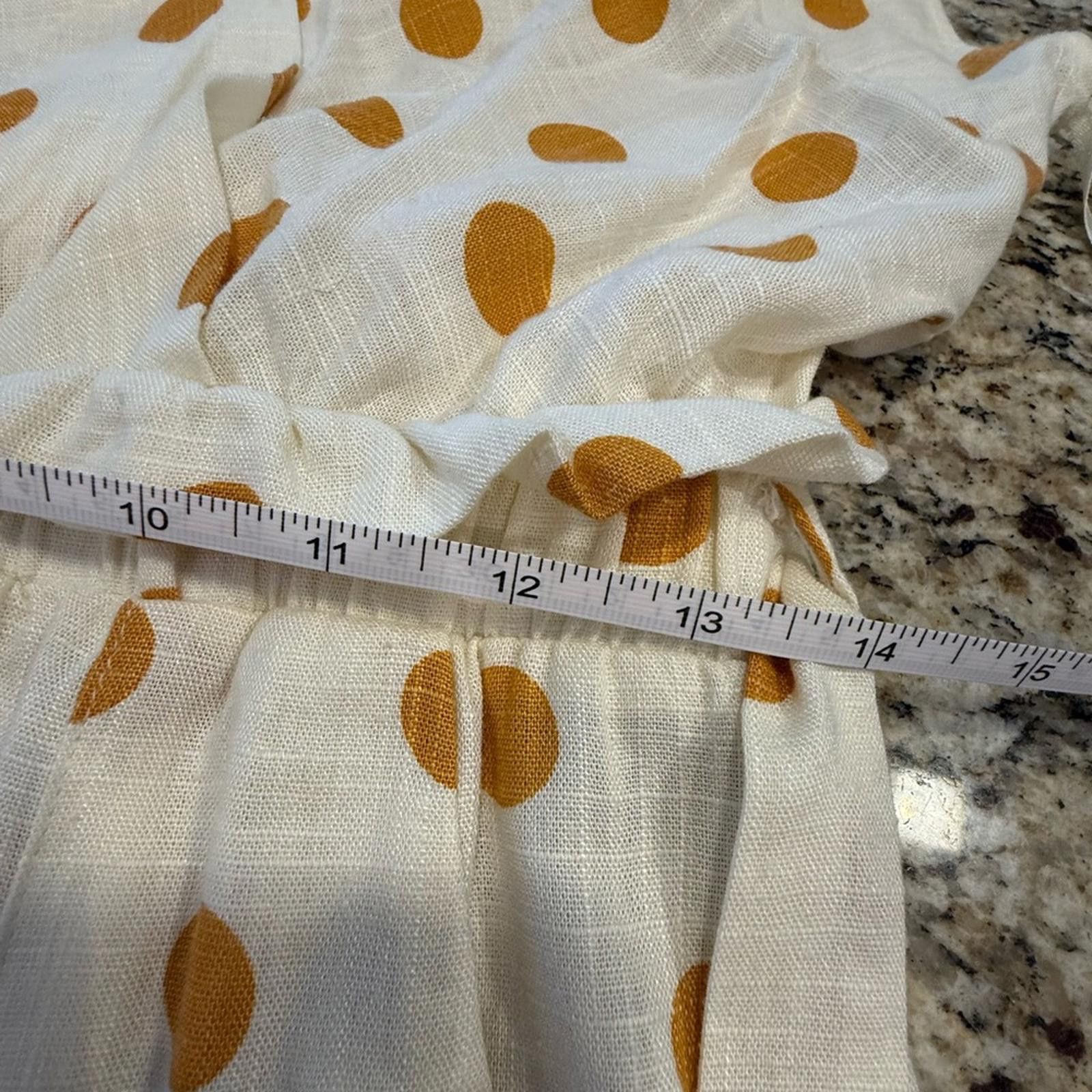 Other Monteau crop jumpsuit polka dot cream & mustard yellow SZ M Size 32" / US 10 / IT 46 - 9 Thumbnail
