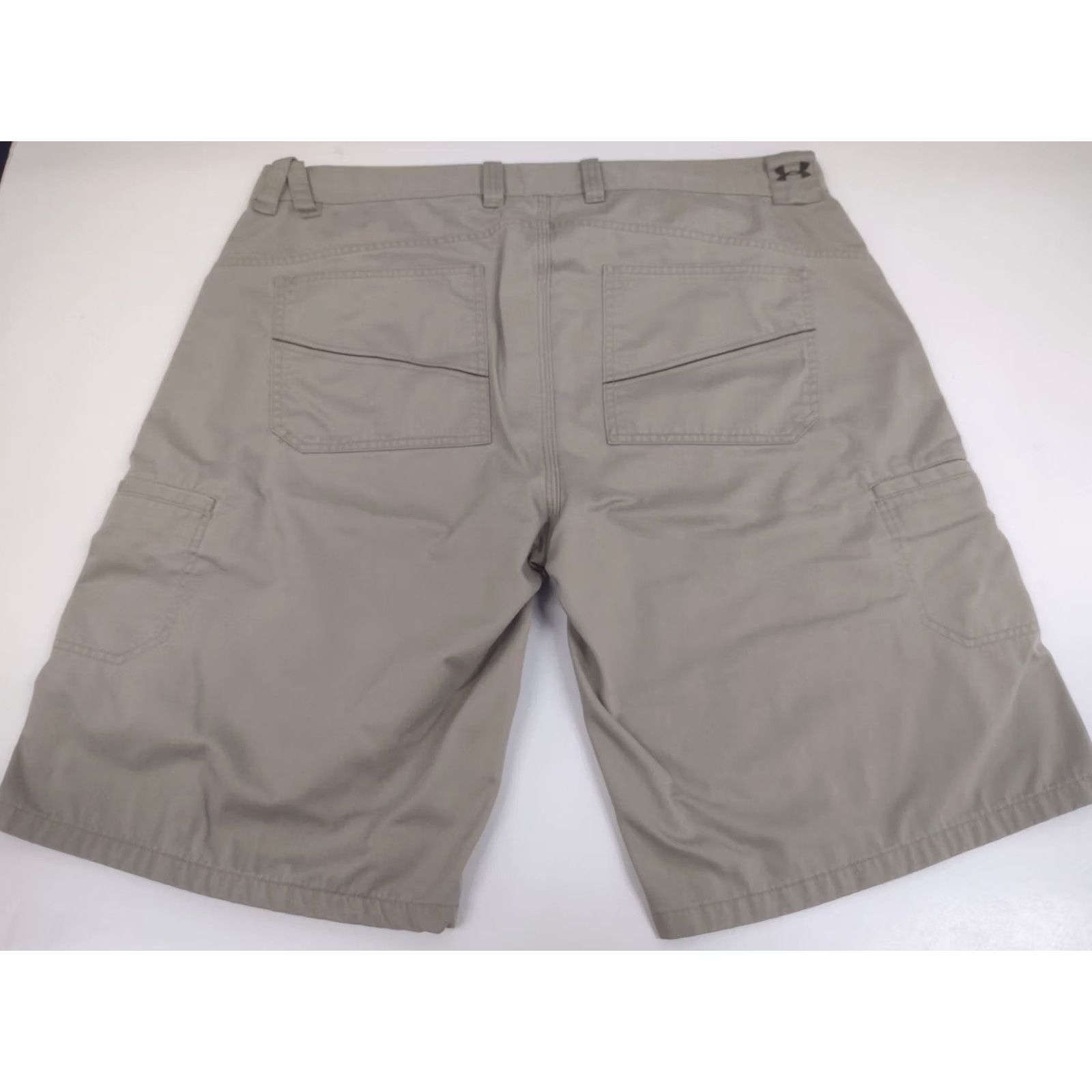 Under Armour Under Armour Mens 38 x 12 Chino Outdoor Shorts Tan #1729 Pants Shorts Chino Outdoor Mens Brown 38 Regular Belt Loops Pockets Breathable Quick Dry Size US 38 / EU 54 - 4 Thumbnail