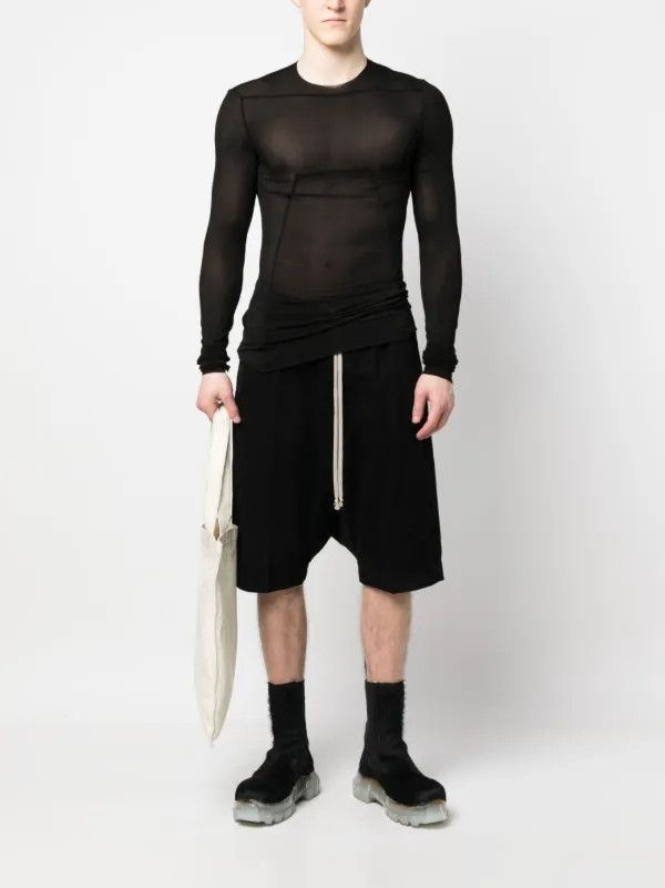 Rick Owens o1y0325 Crewneck T-Shirt in Black Size US XXL / EU 58 / 5 - 5 Thumbnail
