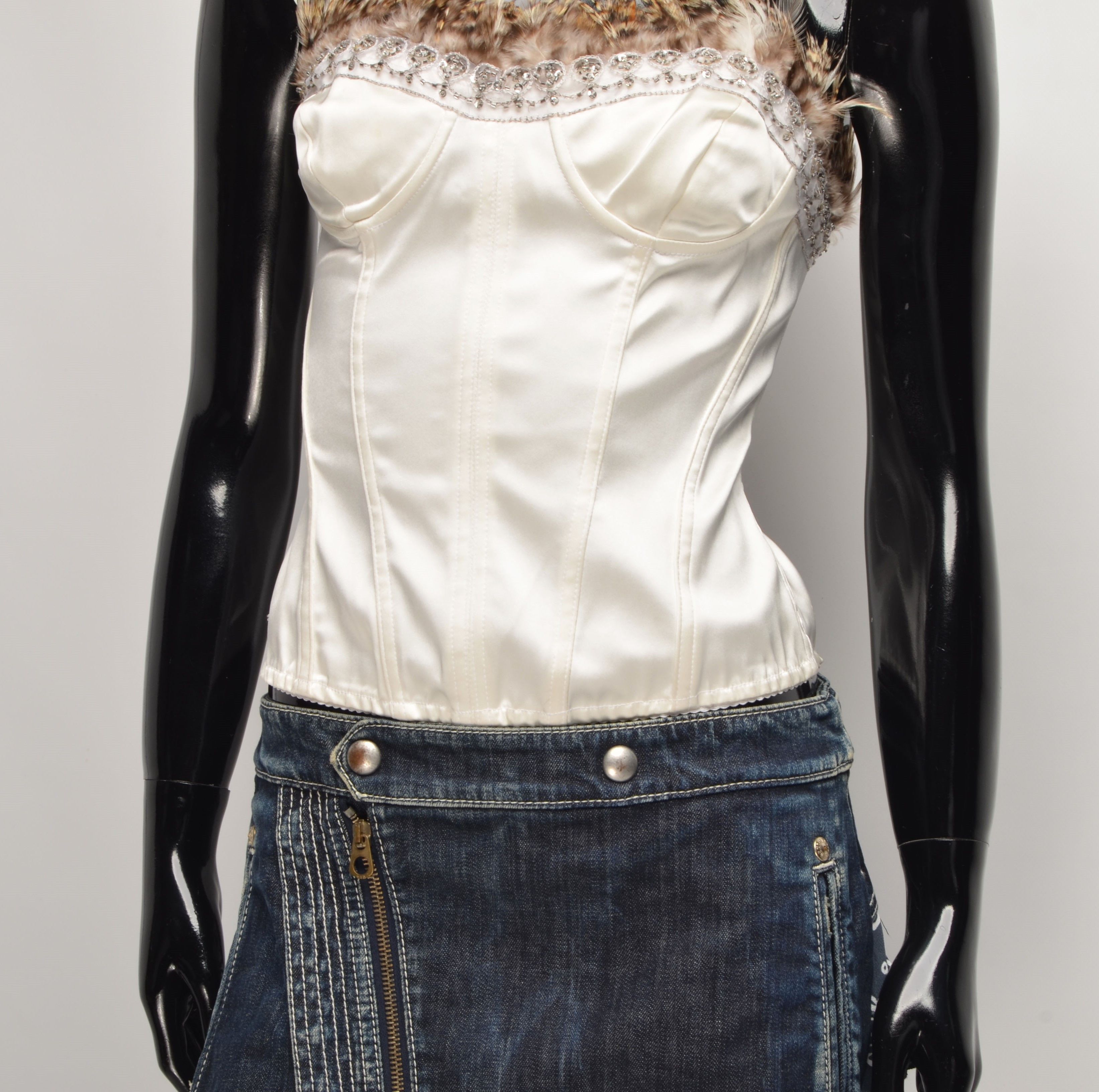 Vintage Vintage MARIA INTSCHER Y2K Real Feather Fairy Corset Size M / US 6-8 / IT 42-44 - 3 Thumbnail