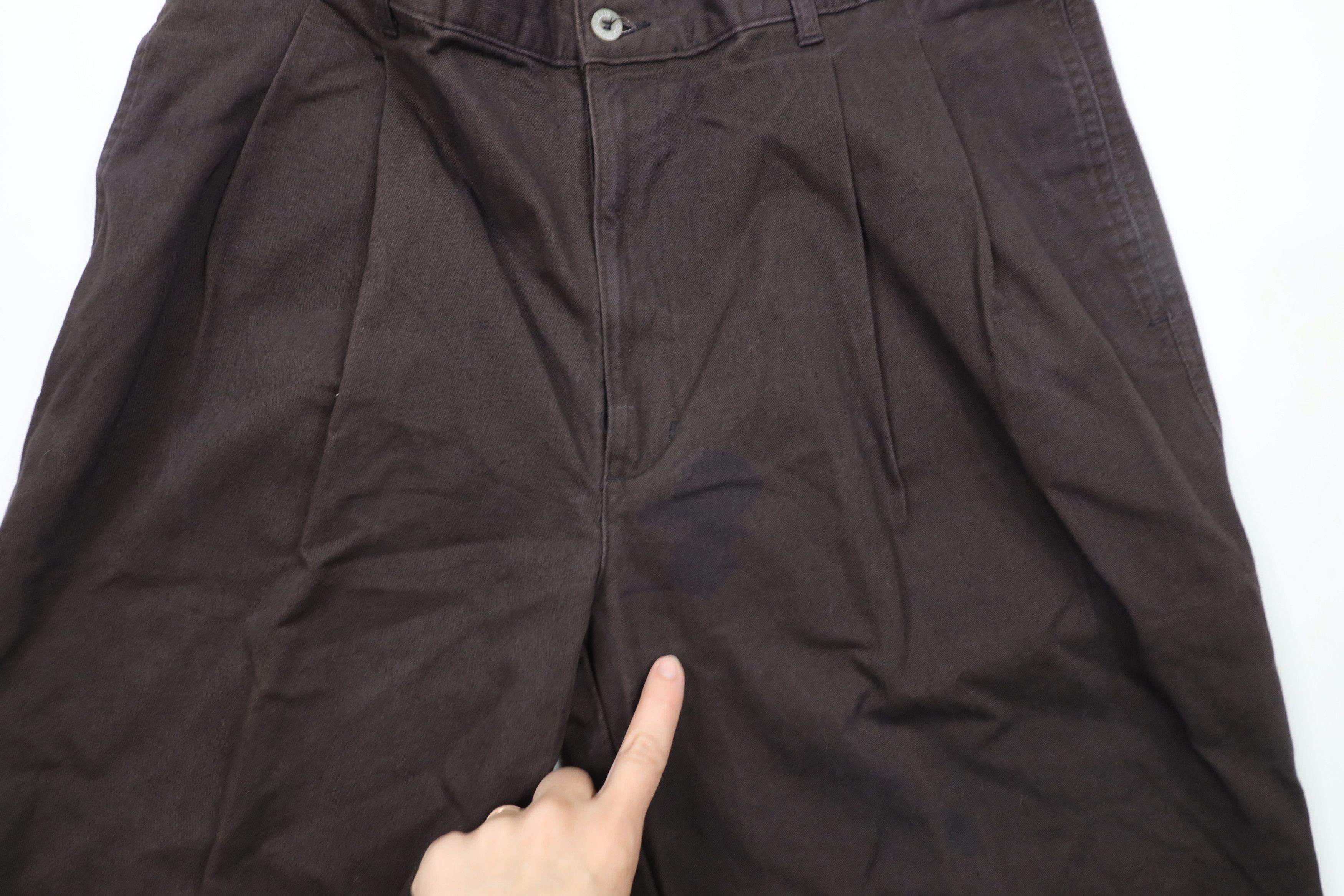 Vintage Vintage 90s Streetwear Pleated Wide Leg Chino Pants Brown Size US 36 / EU 52 - 5 Thumbnail