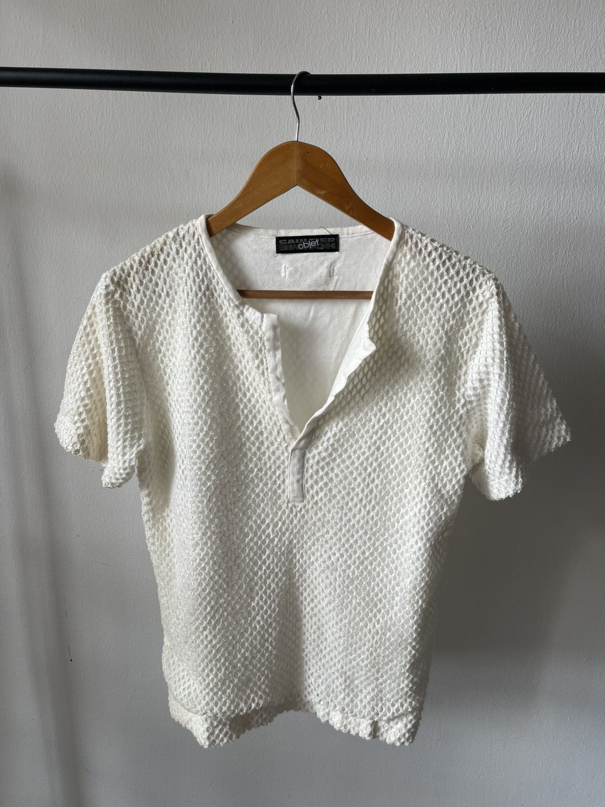 Jean Paul Gaultier 90s Jean Paul Gaultier Mesh Layered V Shirt #99 Size US M / EU 48-50 / 2 - 2 Thumbnail