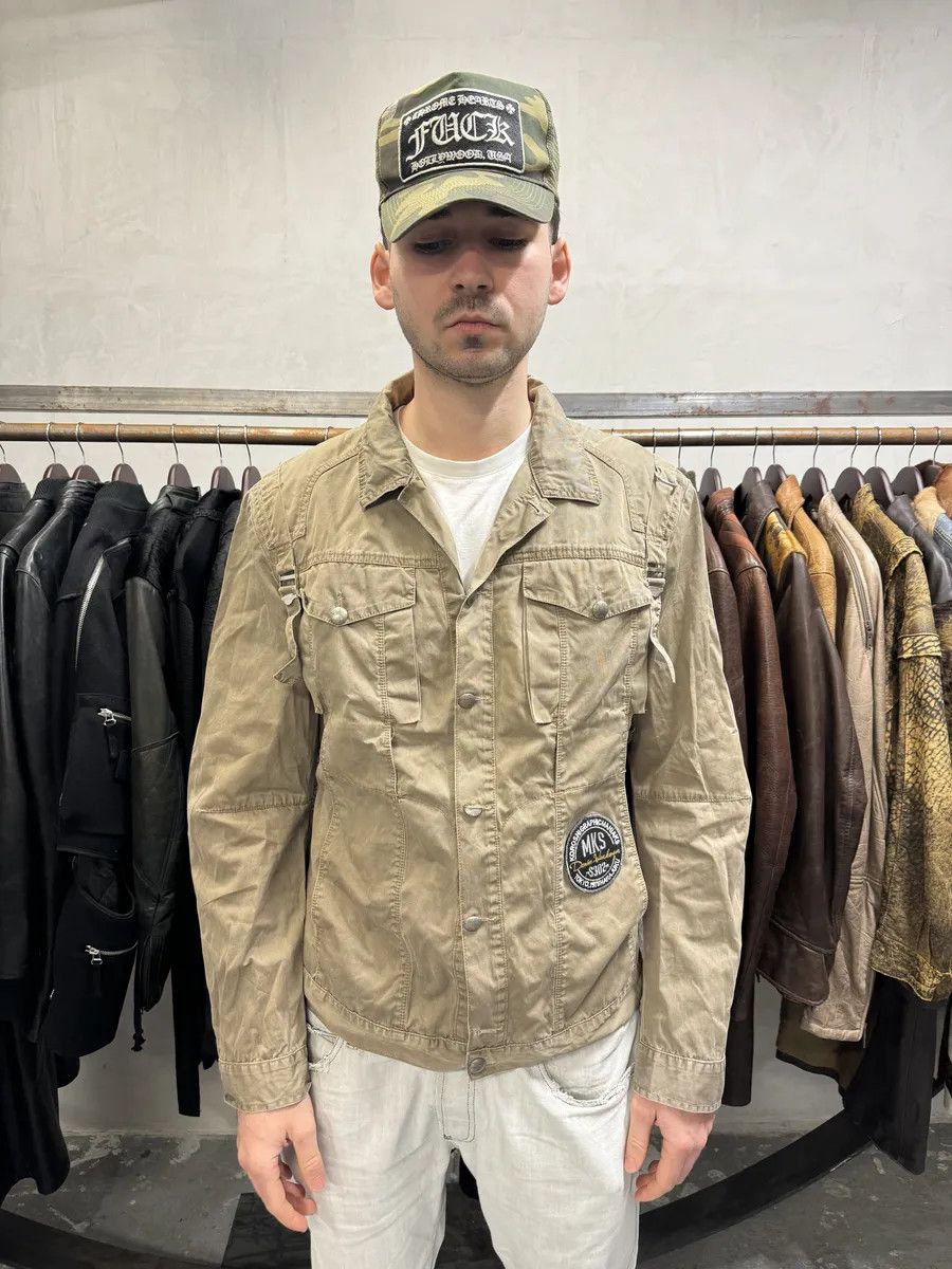 Marithe + Francois Girbaud 2000s Marithé + François Girbaud Bondage Straps Khaki Tactical Shirt Jacket Size US M / EU 48-50 / 2 - 3 Thumbnail
