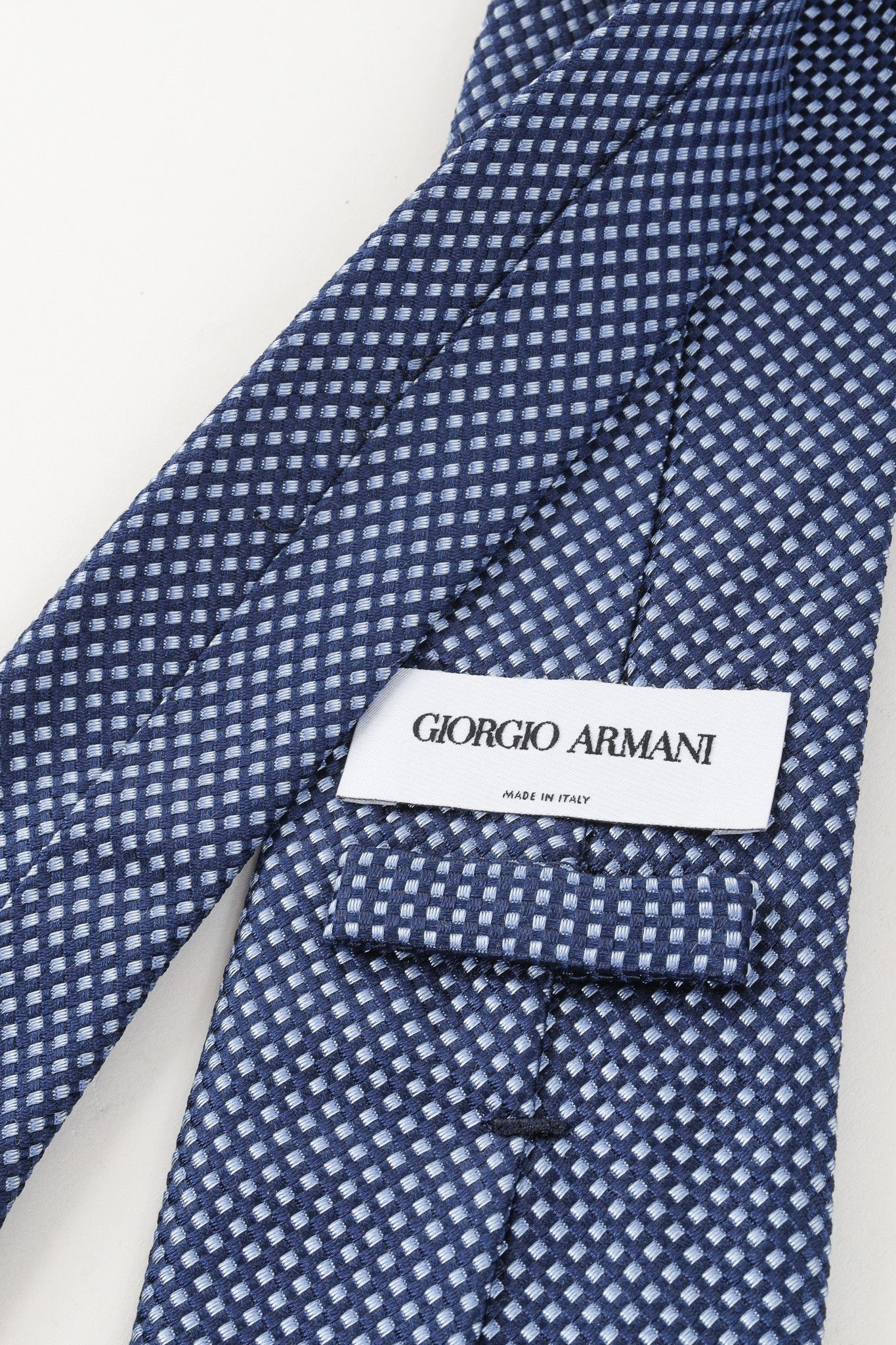 Giorgio Armani Giorgio Armani Blue Two-Tone Jacquard Micro-Pattern Silk Tie Size ONE SIZE - 4 Thumbnail