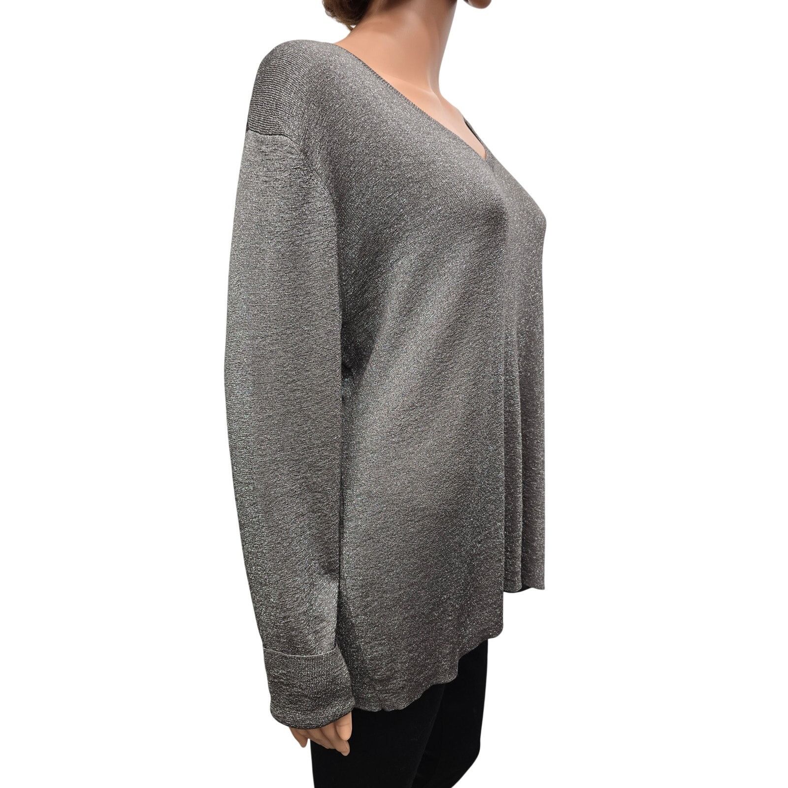 Eileen Fisher Eileen Fisher Shimmer Sweater Italian yarn 1X Metallic Silve Size XL / US 12-14 / IT 48-50 - 7 Thumbnail
