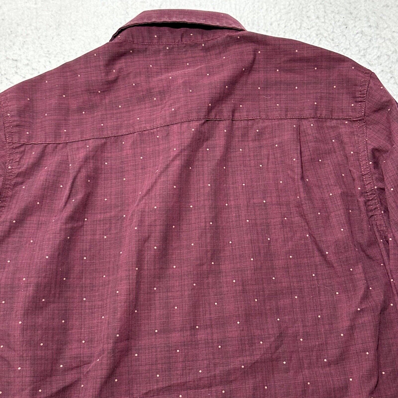 Haggar Haggar Medium Button Down Dress Shirt Burgundy Polka Dot Size US M / EU 48-50 / 2 - 10 Thumbnail
