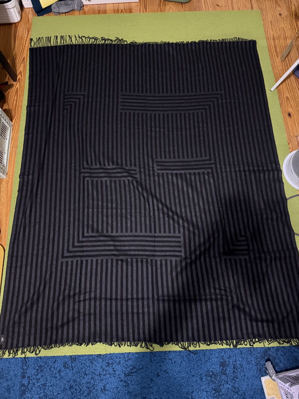 Fendi Black Fendi Silk Blanket Size ONE SIZE - 2 Thumbnail