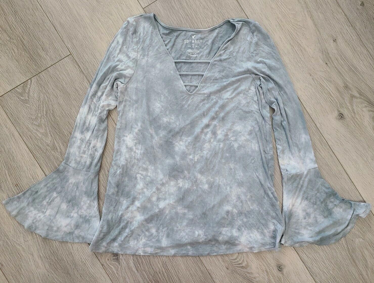 Designer American Eagle Soft And Sexy Tee Medium Green Tie Dye Bell Size M / US 6-8 / IT 42-44 - 1 Thumbnail