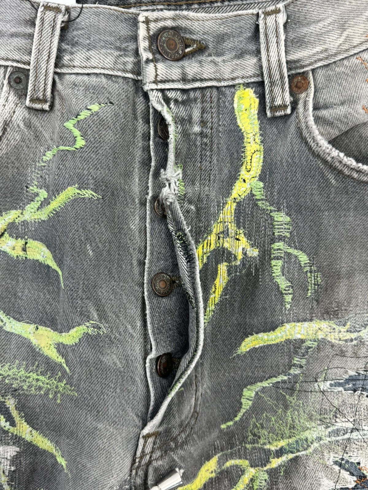 Proleta Re Art X ERI MEME 1/1 HAND MADE GLITCH TOON POKEMON RYDEEN JEANS Size US 32 / EU 48 - 4 Thumbnail
