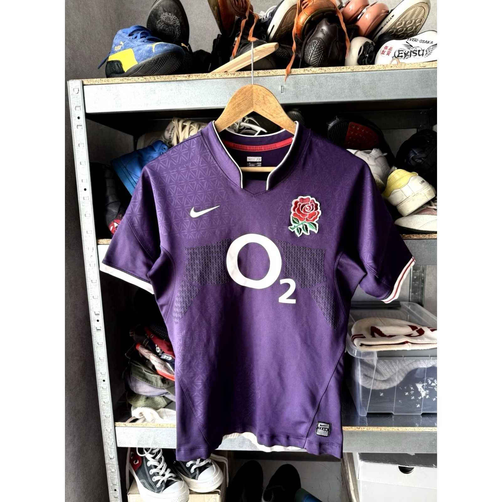 Nike ENGLAND Nike 2009 2010 Rugby Shirt Jersey Purple M Men Size US M / EU 48-50 / 2 - 2 Thumbnail
