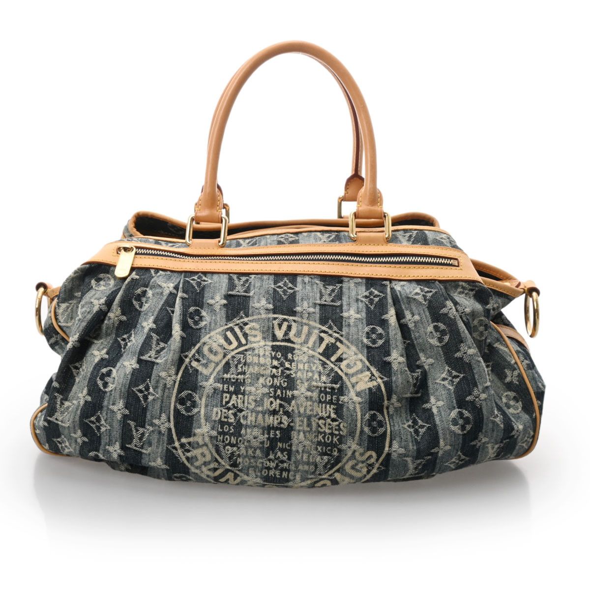 Louis Vuitton Denim Raye Cabas GM Shoulder Bag