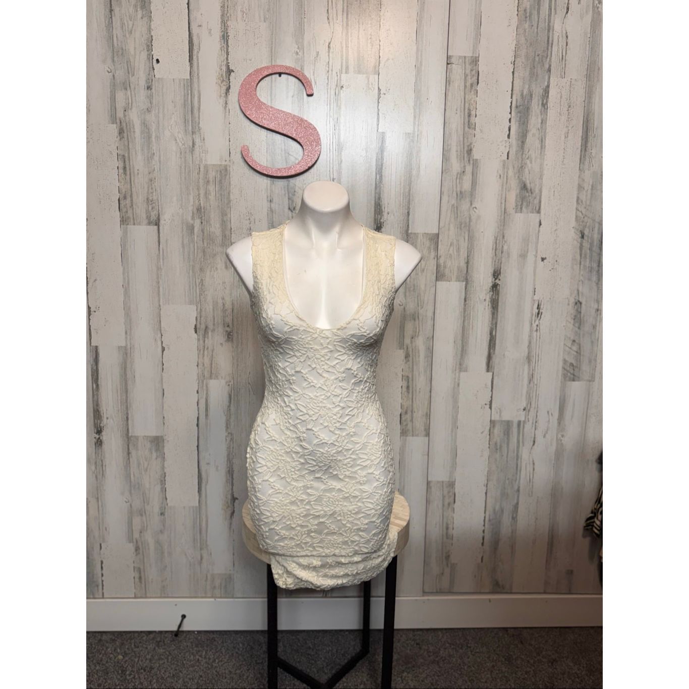 Other Love Chesley White Lace Bodycon Mini Dress | Sleeveless Scoo Size S / US 4 / IT 40 - 5 Thumbnail