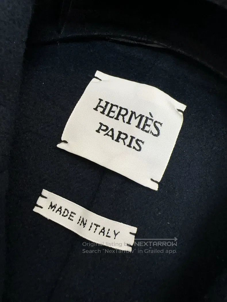 Hermes Hermes Navy Blue Silver Buckle Cashmere Coat Size XS / US 0-2 / IT 36-38 - 5 Thumbnail