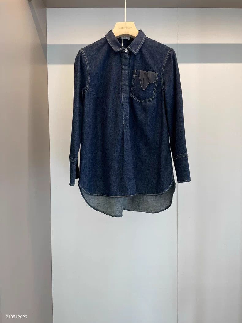 Brunello Cucinelli Brunello Cucinelli Denim Long Sleeve Shirt - dmc Size US S / EU 44-46 / 1 - 1 Thumbnail