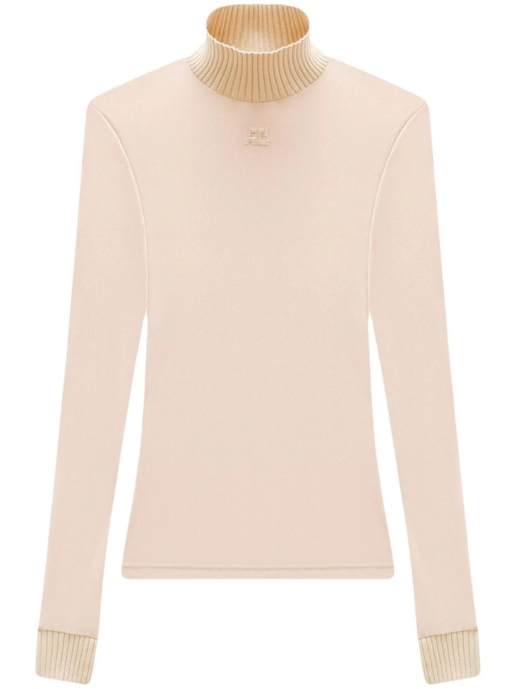 Courreges o1mle0524 Long Sleeve Top in Beige Size XS / US 0-2 / IT 36-38 - 1 Thumbnail