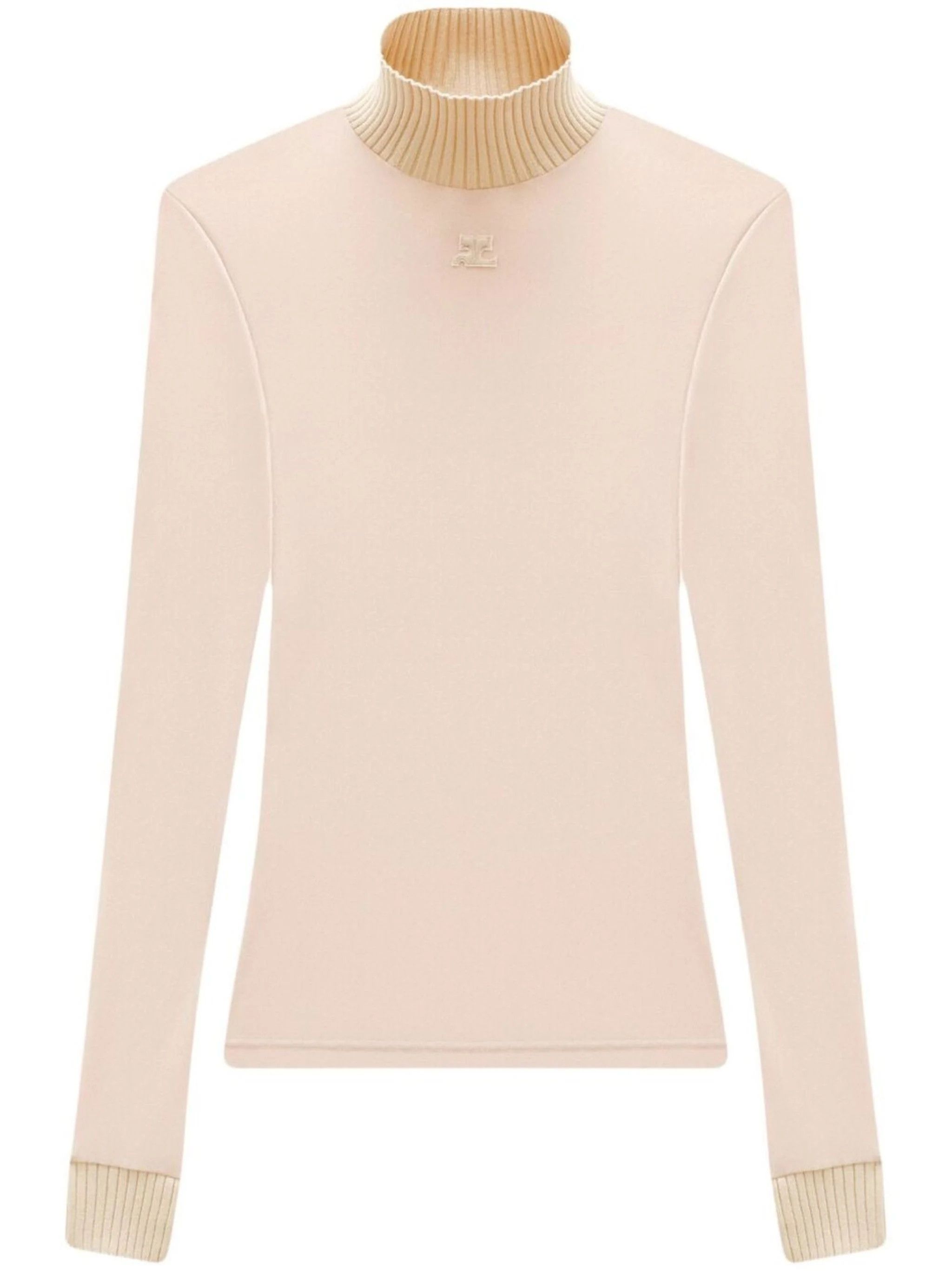 Image of Courreges O1Mle0524 Long Sleeve Top In Beige, Women's (Size XS)