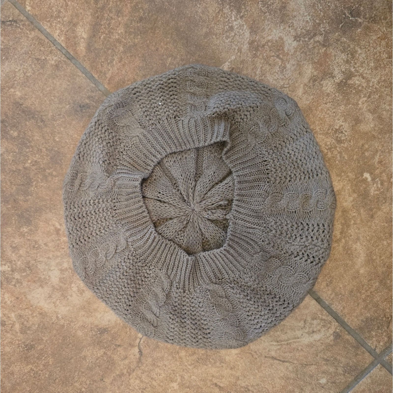 Other Light Chocolate French Knit Beret Size ONE SIZE - 2 Thumbnail