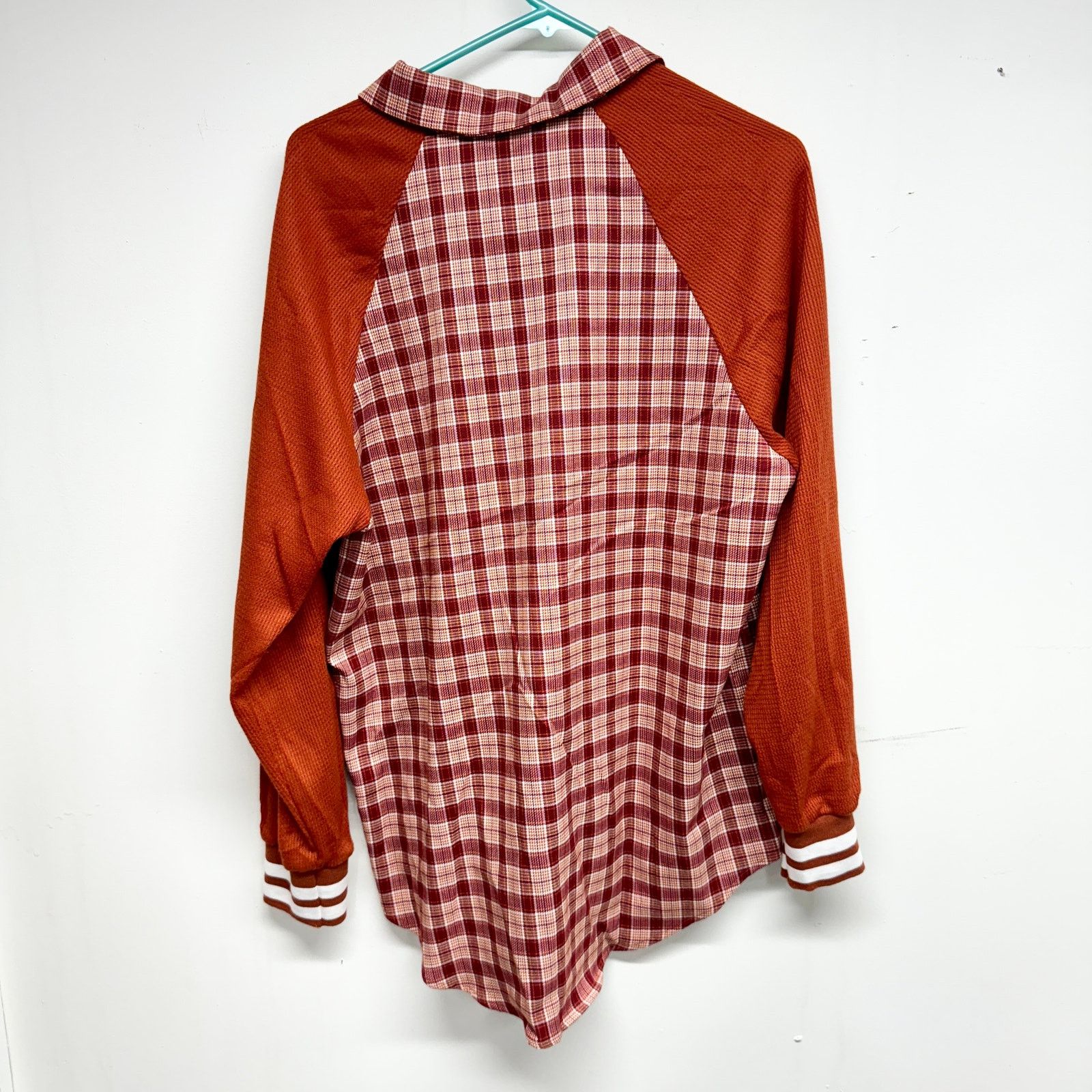 Cider Coder Women Red Plaid Pattern Button Down Jacket Size Large Size L / US 10 / IT 46 - 4 Thumbnail