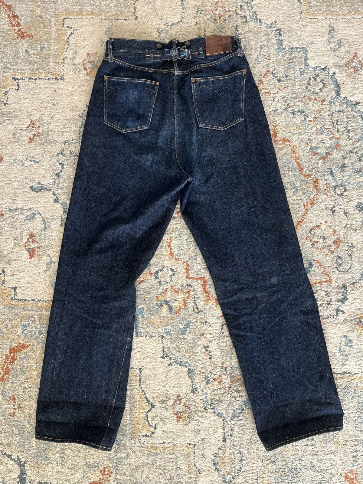 Japanese Brand Belafonte Ragtime 1936 buckle back jeans Size US 33 - 3 Thumbnail