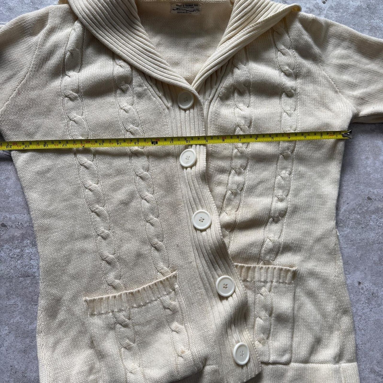 Vintage Vintage 80s Cable Knit Cardigan HC Capwell Size Medium Size M / US 6-8 / IT 42-44 - 7 Thumbnail