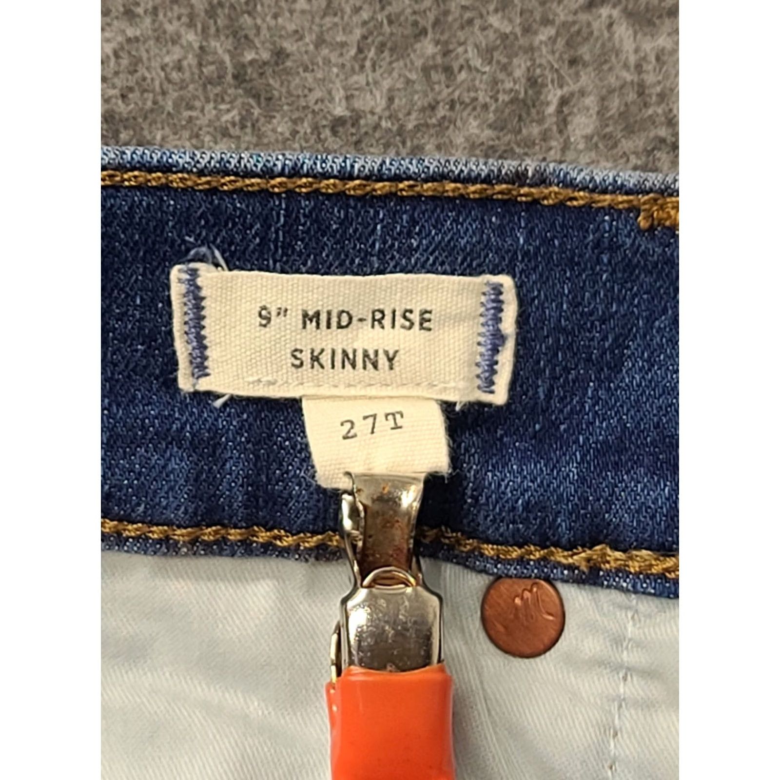 Madewell Madewell Jeans Women’s Size 27 Slim Mid Rise Distressed Stretch 5-Pocket Denim Blue Jeans Women 30in Inseam Size 27" / US 4 / IT 40 - 3 Thumbnail