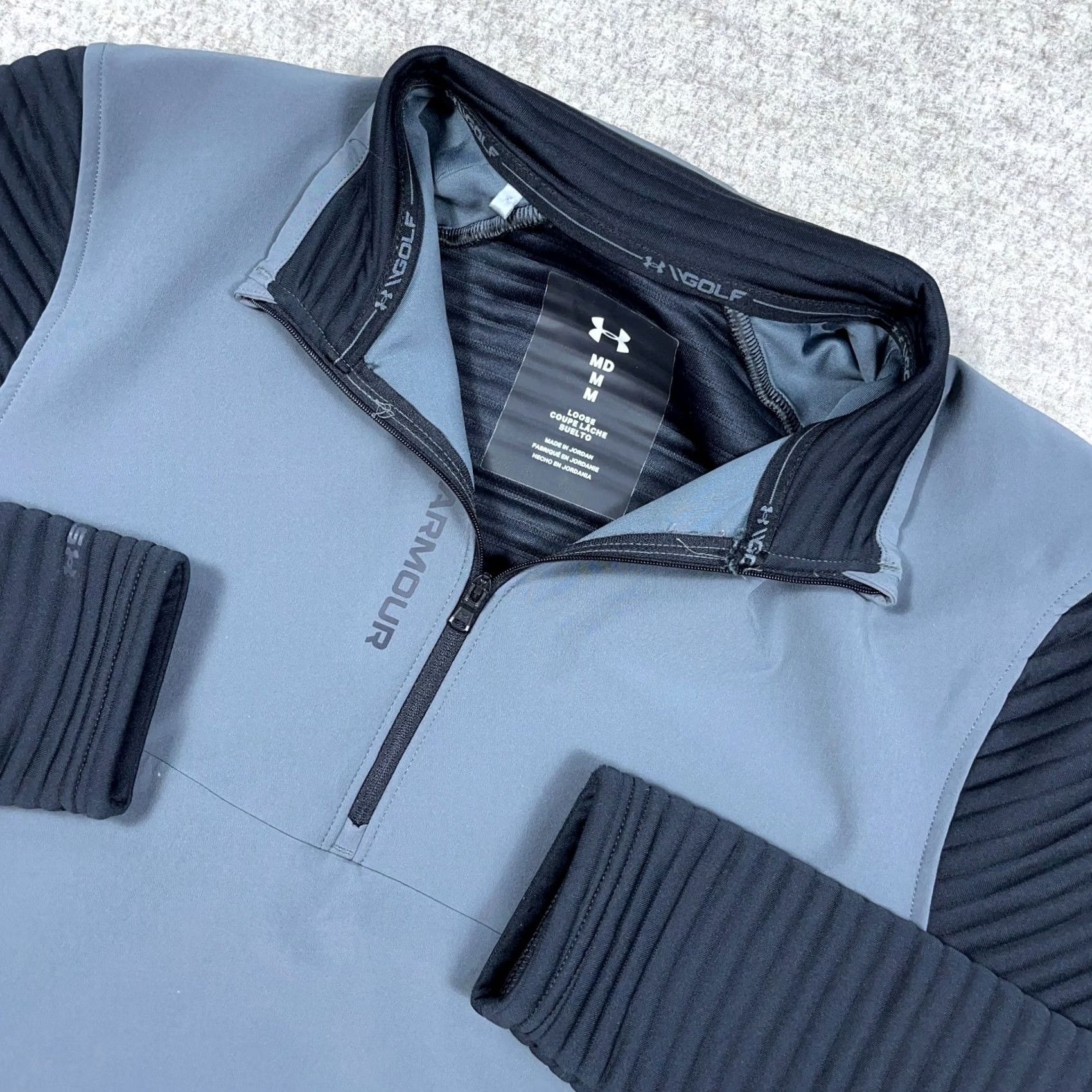 Under Armour Under Armour Sweater Men Medium Black Gray Pullover Ribbed Loose Fit Storm Size US M / EU 48-50 / 2 - 4 Thumbnail