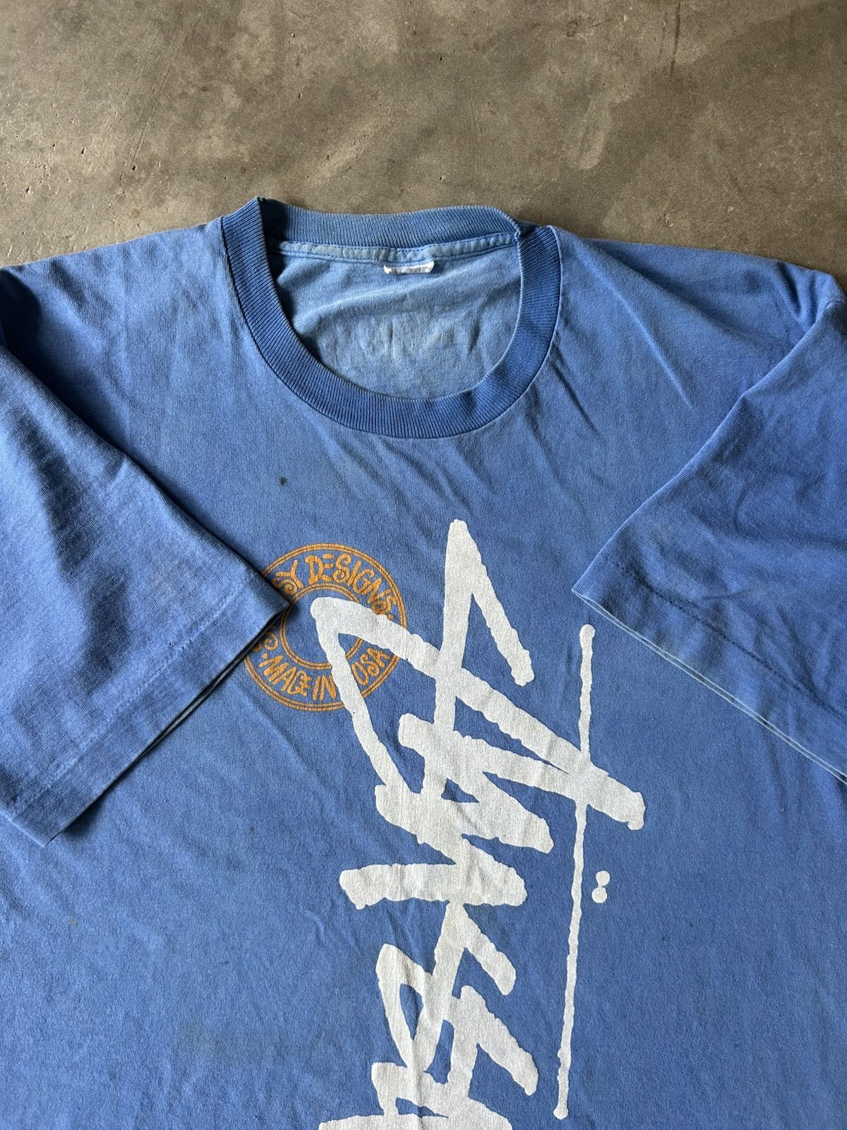 Stussy × Vintage Rare Vintage Stussy Logo Tee 80's Size US XL / EU 56 / 4 - 4 Thumbnail