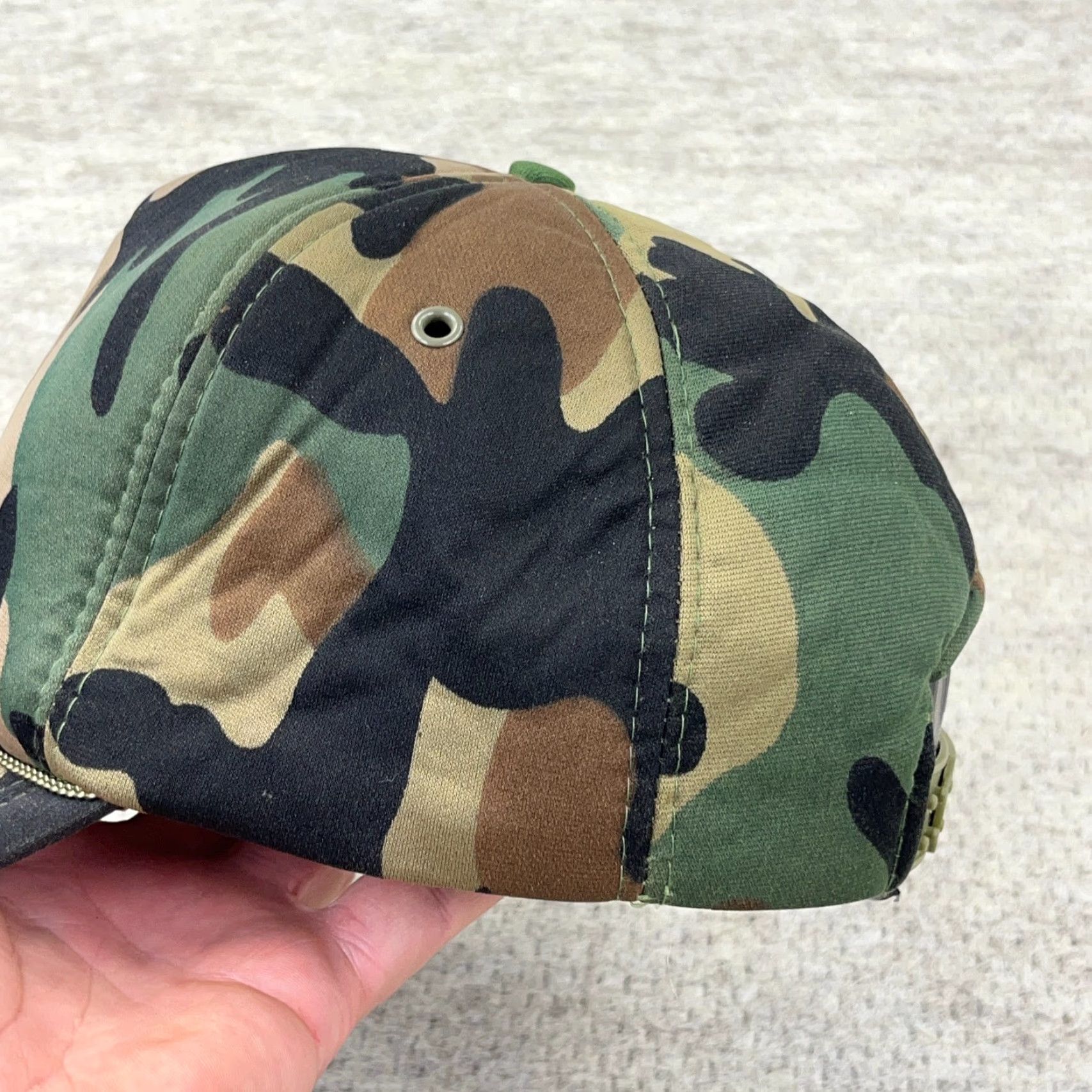 Vintage Vintage Mohr's Trucker Hat Shirt Cap Adjustable One Size Green Camouflage 90s Hipster Outdoor USA Mens Size ONE SIZE - 2 Thumbnail