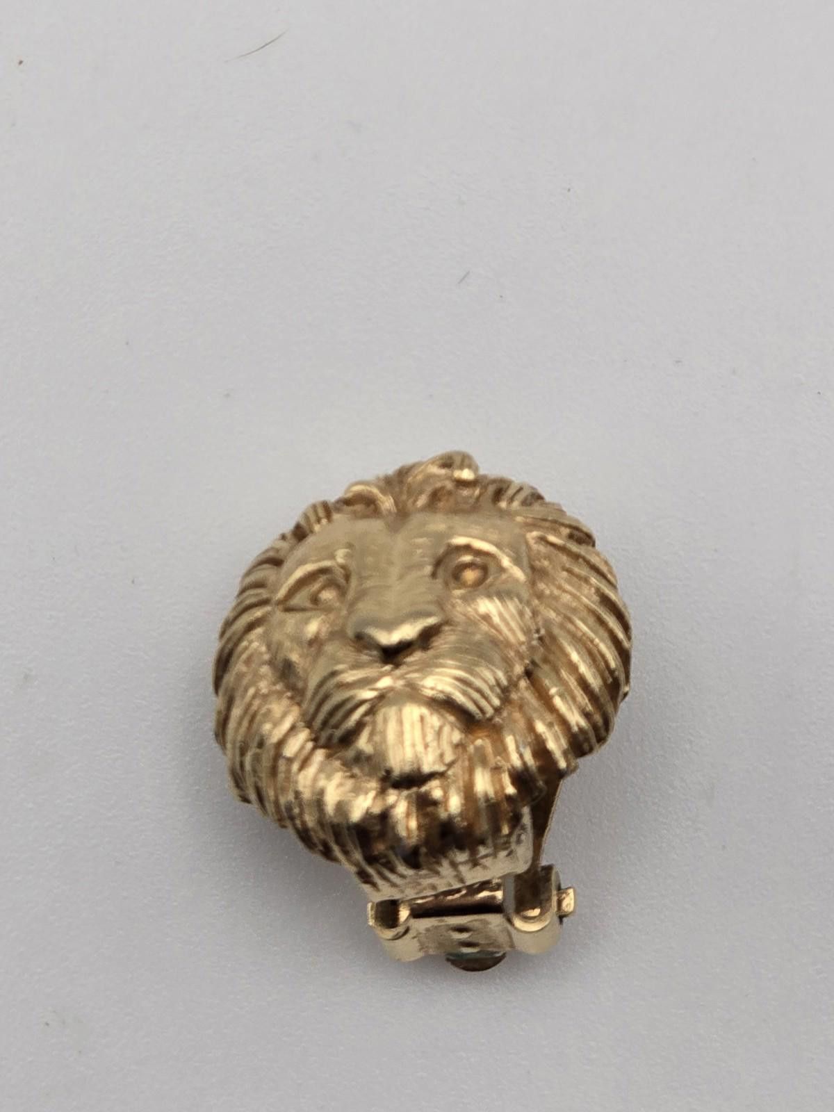 The Cinegogue Vintage Ciner David Hill Lion Clip-On Earrings Gold Tone Size ONE SIZE - 2 Thumbnail