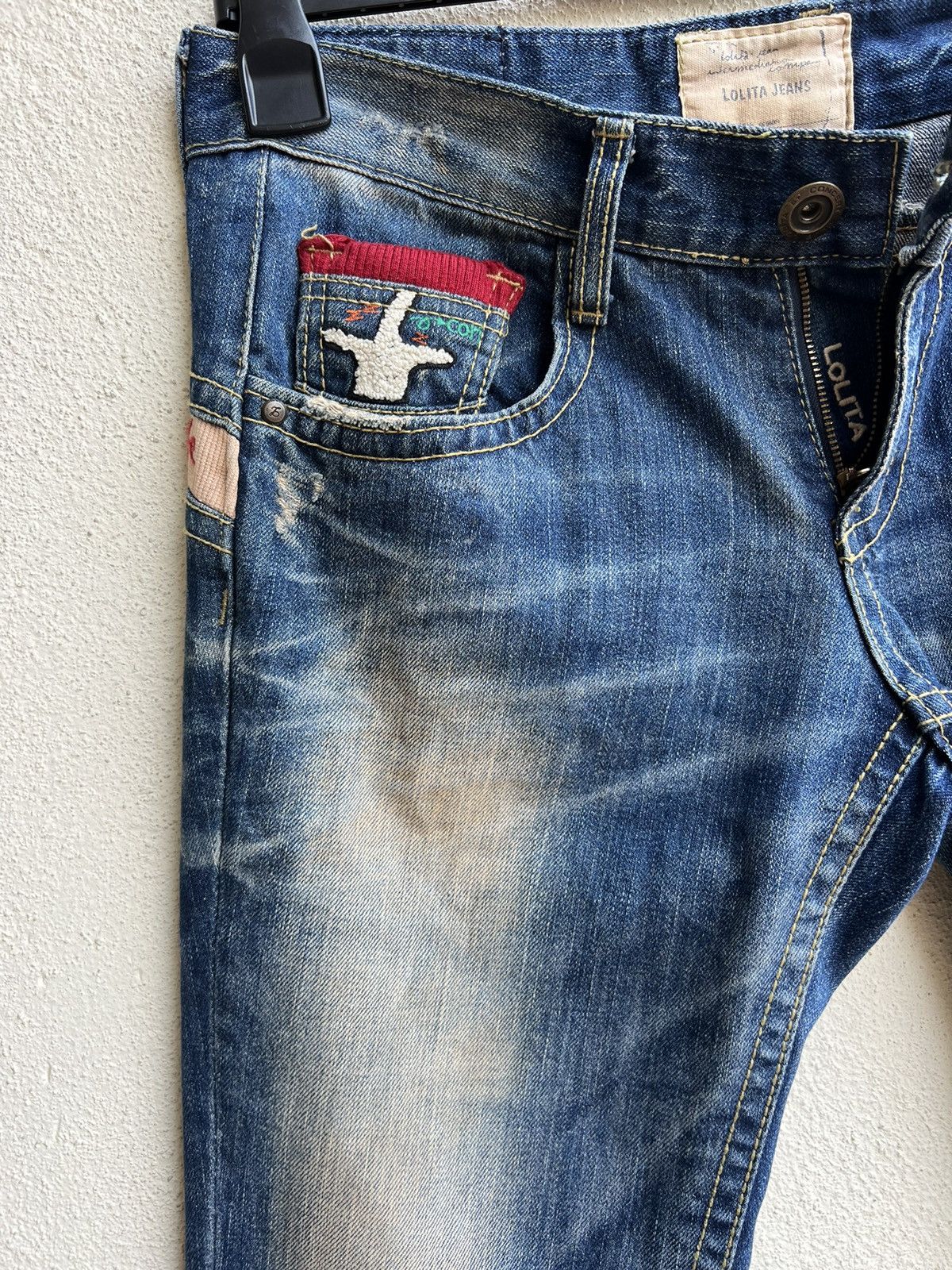 Vintage RARE! Yoshitomo Nara Lolita Vintage Denim Jeans Size US 30 / EU 46 - 8 Thumbnail