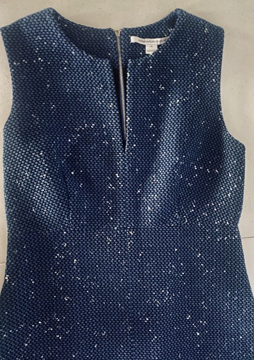 Diane von Furstenberg Diane von Furstenberg Yvette blue painted tweed dress 10 US Size L / US 10 / IT 46 - 14 Thumbnail