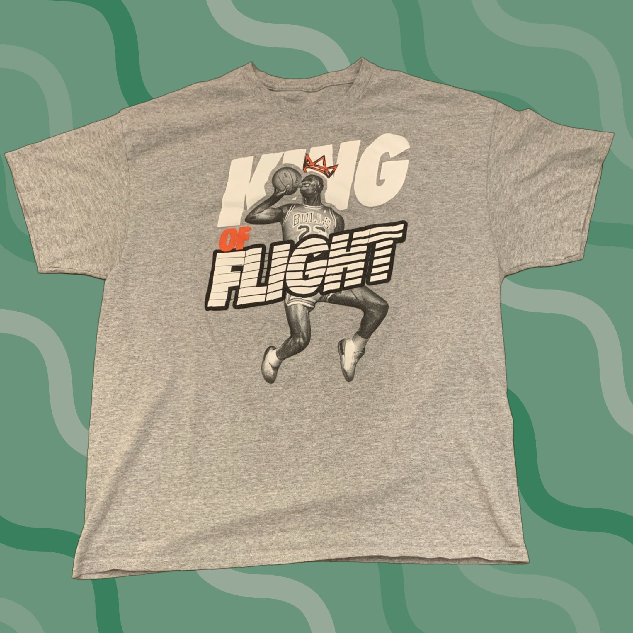 Jordan Brand VINTAGE Michael Jordan THc King Of Flight T-Shirt Rare Gray XL Mens Size US XL / EU 56 / 4 - 1 Thumbnail