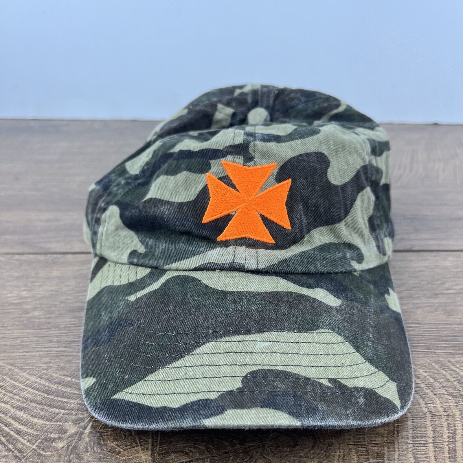 Other Cross Hat Motorcycle Biker Hat Camo Green Hat Adjustable Hat Size ONE SIZE - 3 Thumbnail