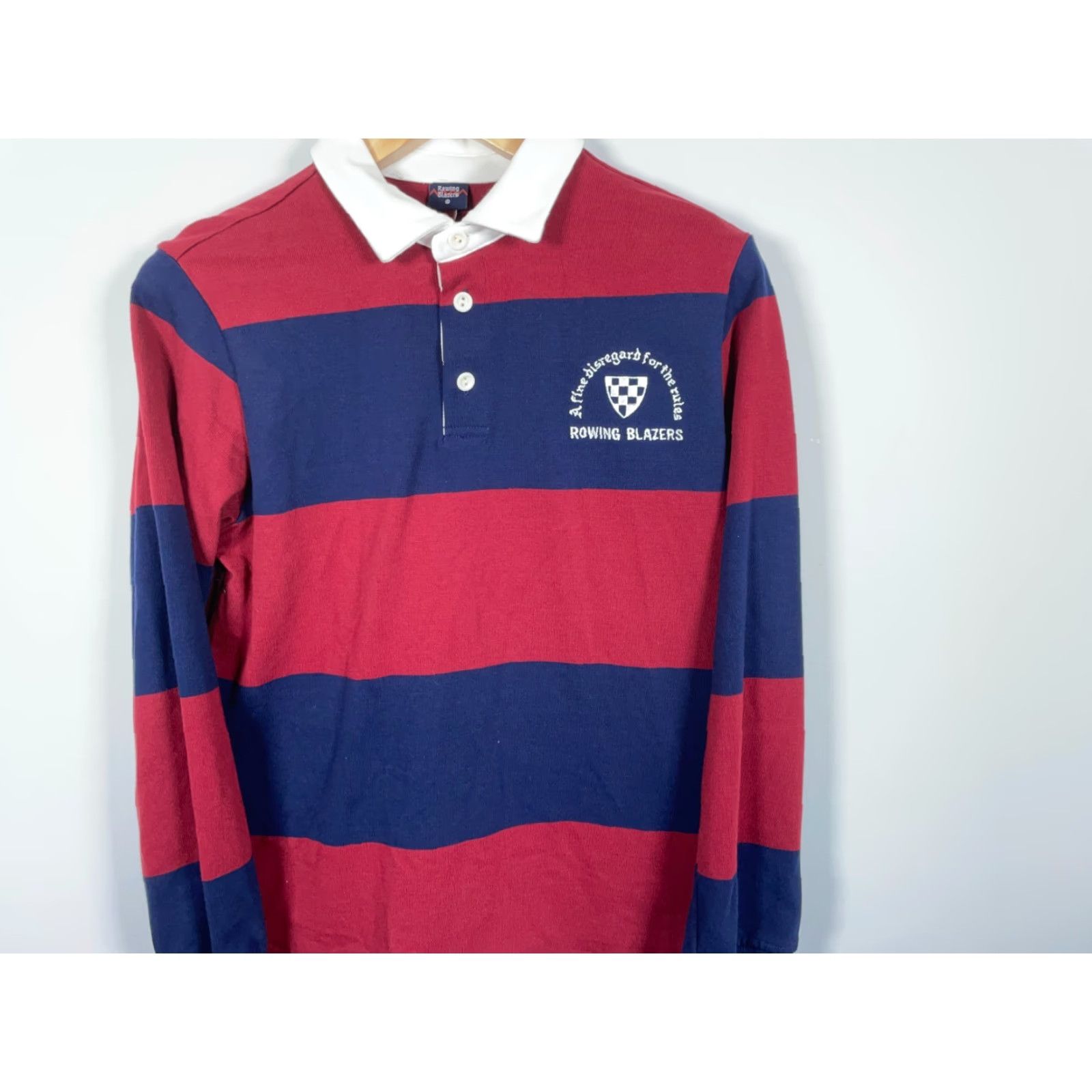 Rowing Blazers Rowing Blazers x Target Rugby Polo Shirt Mens Small Red Blue Stripe Embroidered Size US S / EU 44-46 / 1 - 4 Thumbnail