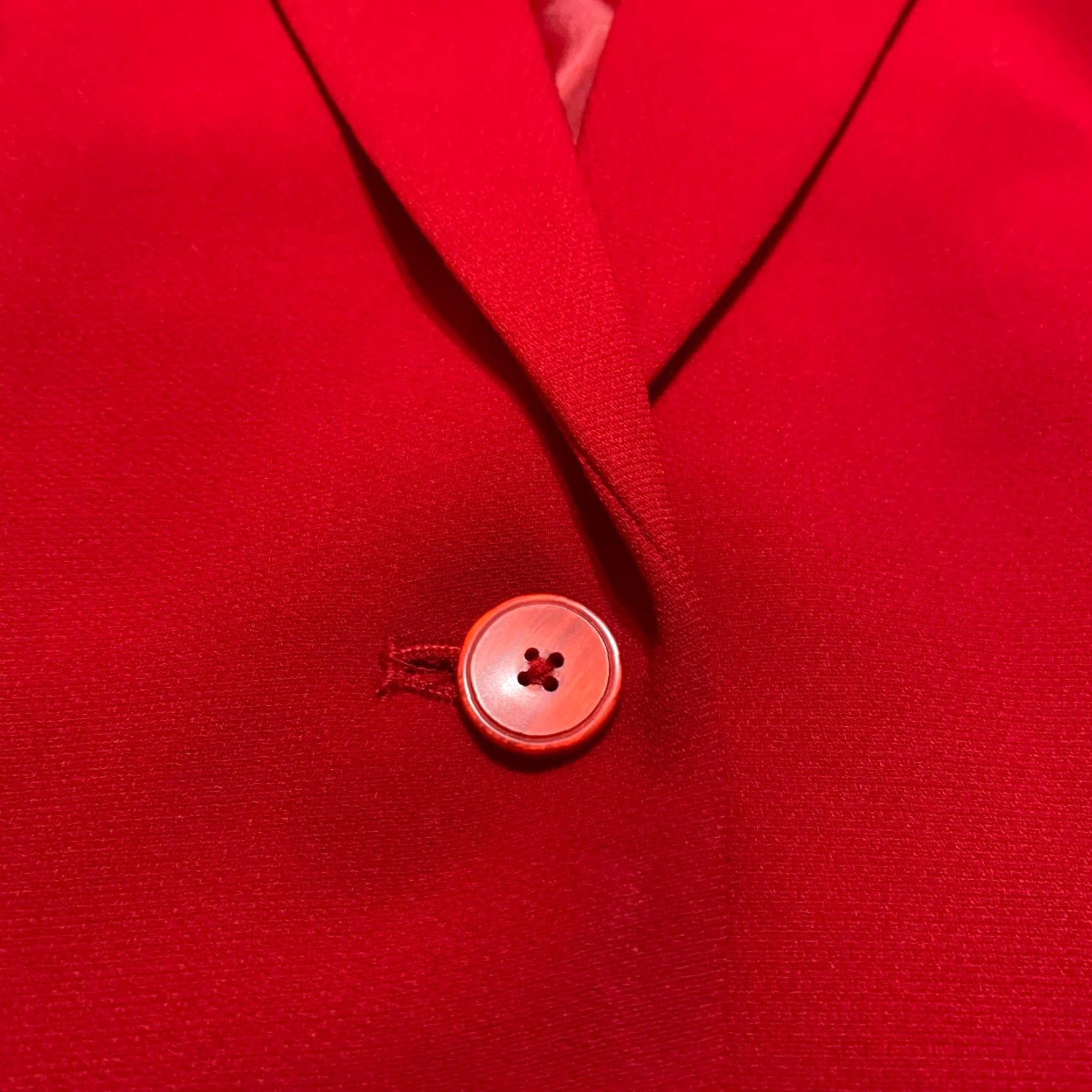 Bob Mackie Mackie Blazer Jacket 6P Women’s Petite Red Lined 1 Button Business Casual Spring Fall Winter Size M / US 6-8 / IT 42-44 - 4 Thumbnail