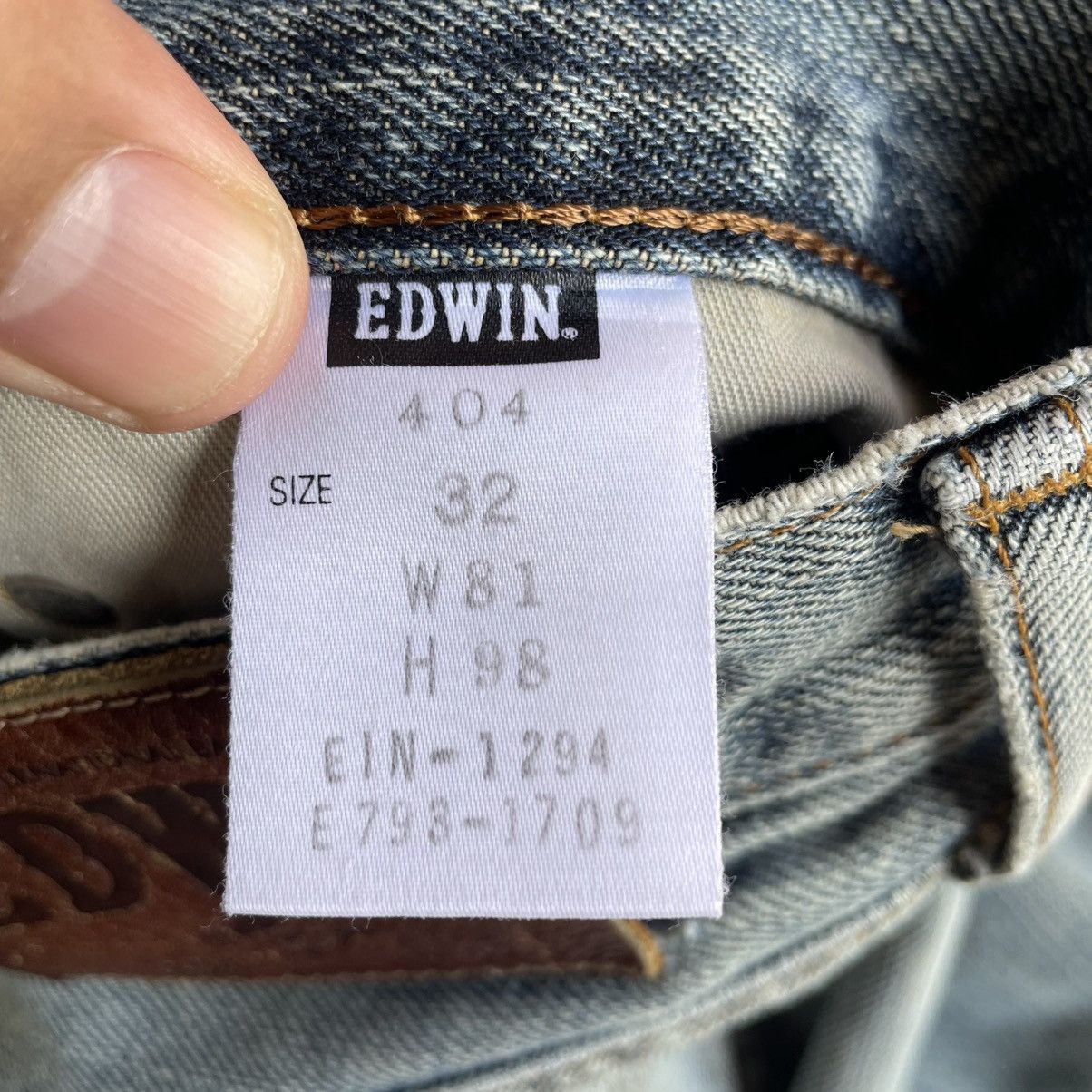 Edwin 🔥Vintage Edwin 404 Stoned Washed Ripped Distress Denim Jeans Size US 31 - 12 Thumbnail