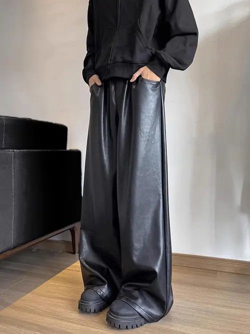 Other Faux Leather Wide-Leg Pants Size US 32 / EU 48 - 3 Thumbnail