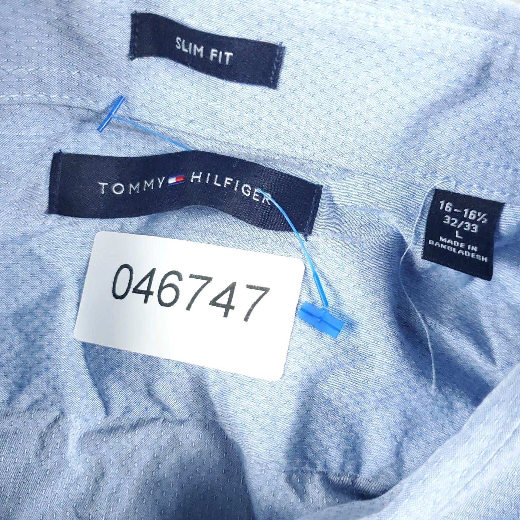 Tommy Hilfiger Tommy Hilfiger Shirt Mens Large Blue Button-Up Long Sleeve Casual Flat-Front Cotton, Regular Fit, 6-Button, Preppy Classic Menswear Size US L / EU 52-54 / 3 - 7 Thumbnail