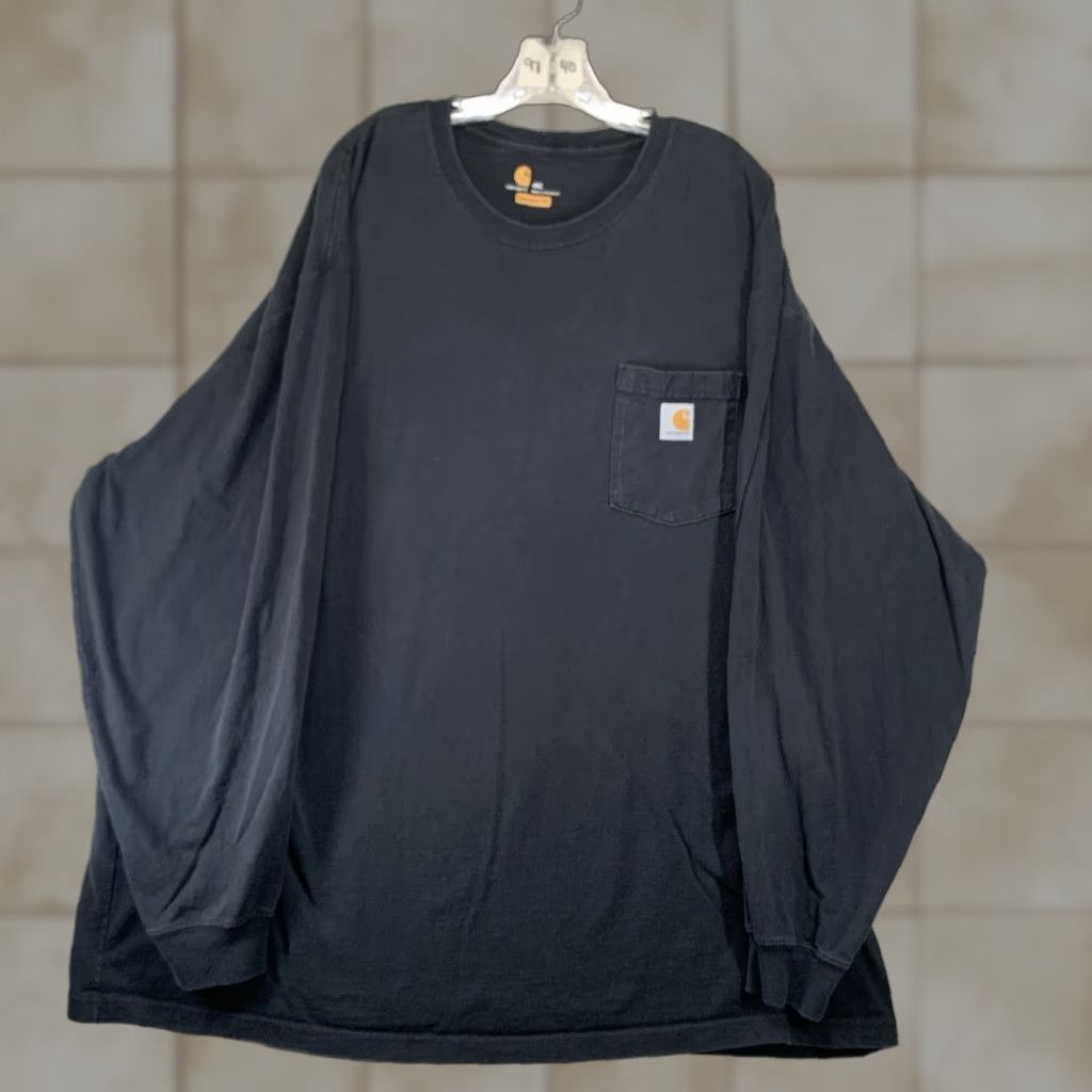 Carhartt Carhartt Mens Black 4XL Long Sleeve T-Shirt All Cotton Crew Neck Pockets Logo Heavyweight Regular Fit 4XL Mens Shirt Carhartt Men'S K87 Size US XXL / EU 58 / 5 - 1 Thumbnail