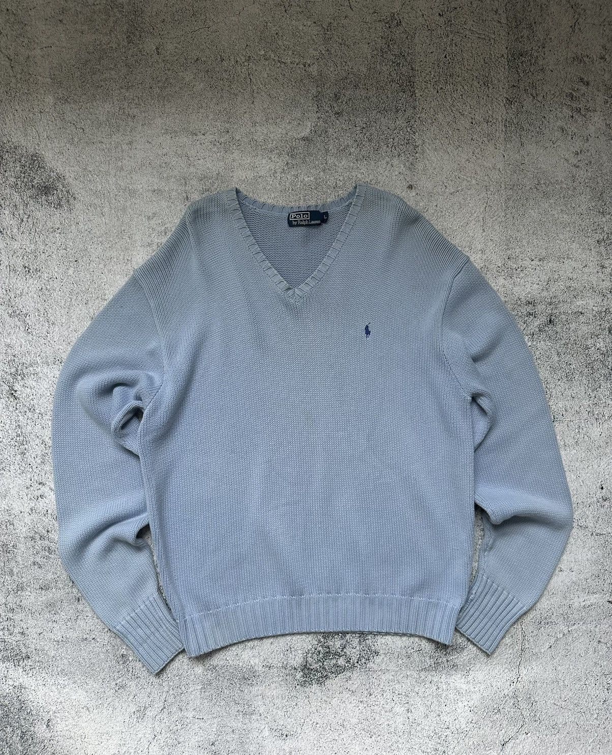 Polo Ralph Lauren Polo Ralph Lauren Knit Sweater Sky Blue Fit Logo Size US L / EU 52-54 / 3 - 1 Thumbnail