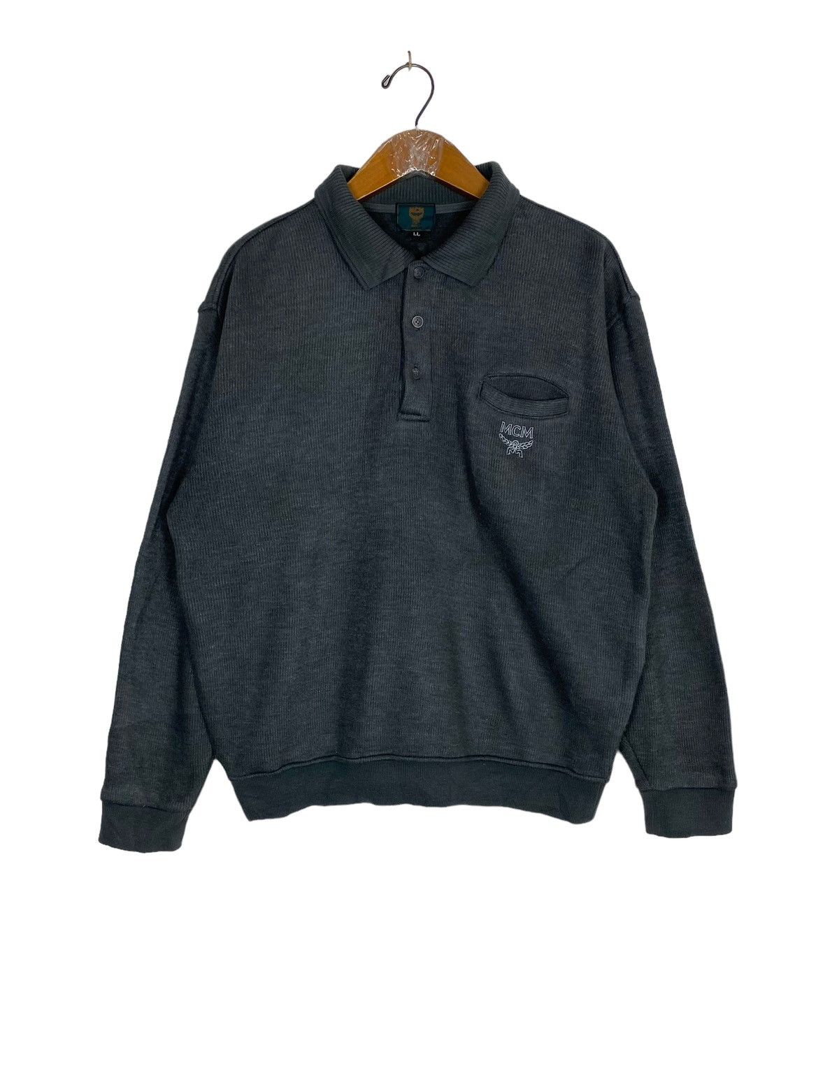 MCM Rare‼️ Mcm Collared Sweatshirt Embroidery Small Logo Size US M / EU 48-50 / 2 - 1 Thumbnail