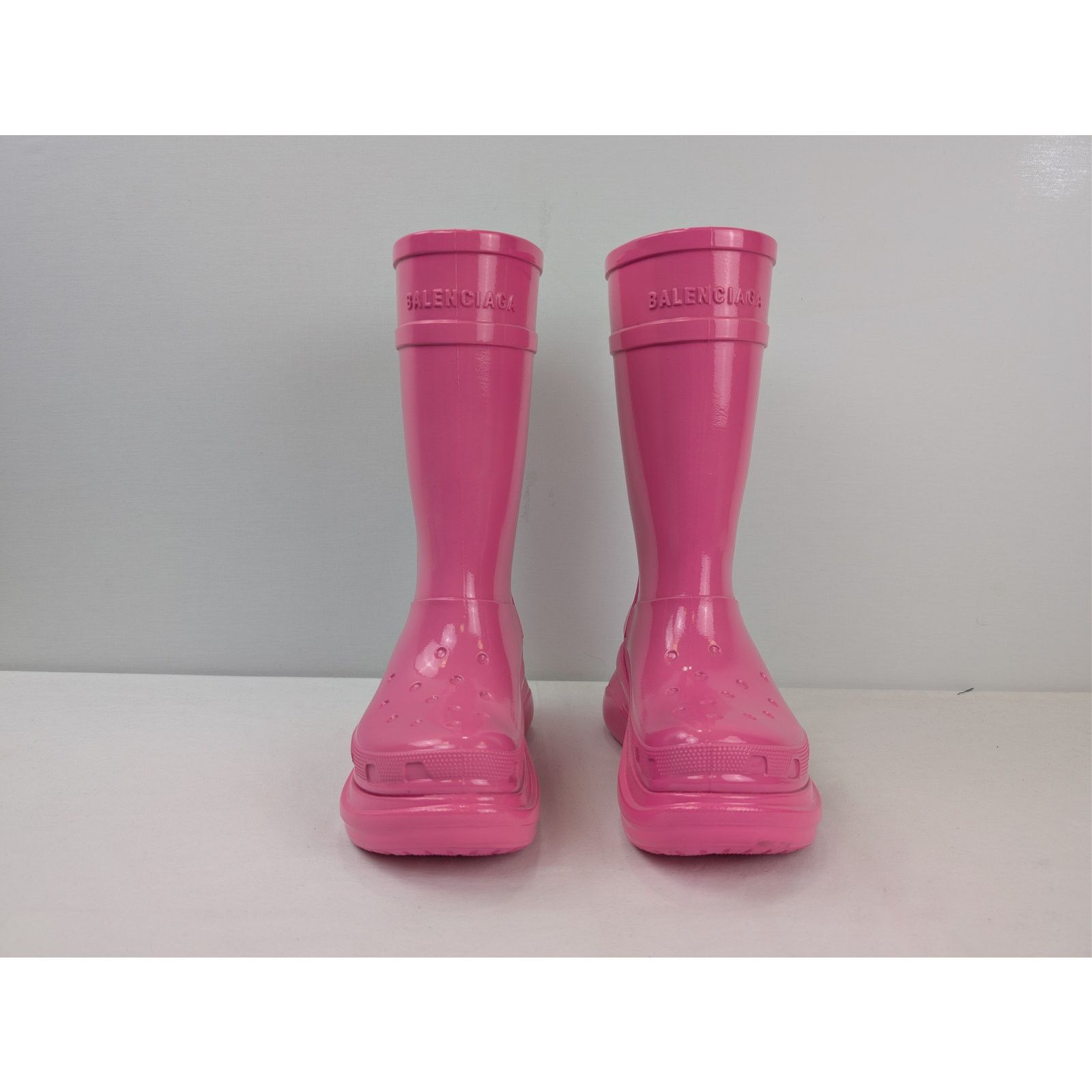 Balenciaga o1rshd1 Patent Eva Crocs Boots in Pink 37 Size US 7 / IT 37 - 7 Thumbnail