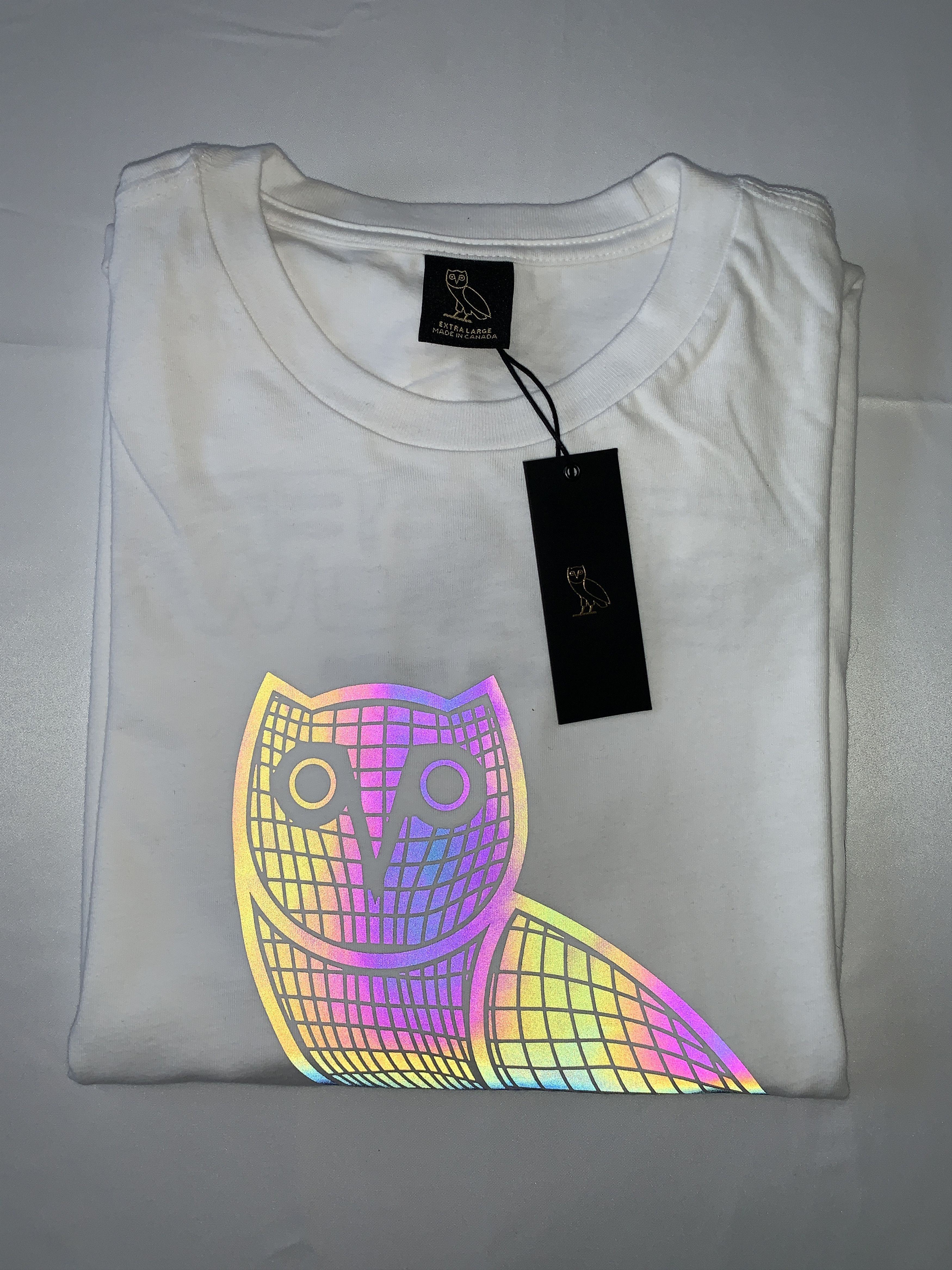 Drake *RARE* OVO Iridescent Grid OG Owl T-shirt Size US XL / EU 56 / 4 - 1 Thumbnail