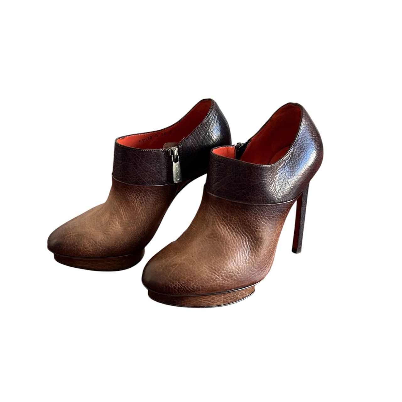 Santoni RARE SANTONI ITALY ROSE COLLECTION LEATHER ZIP ANKLE BOOTS Size US 6 / IT 36 - 1 Thumbnail