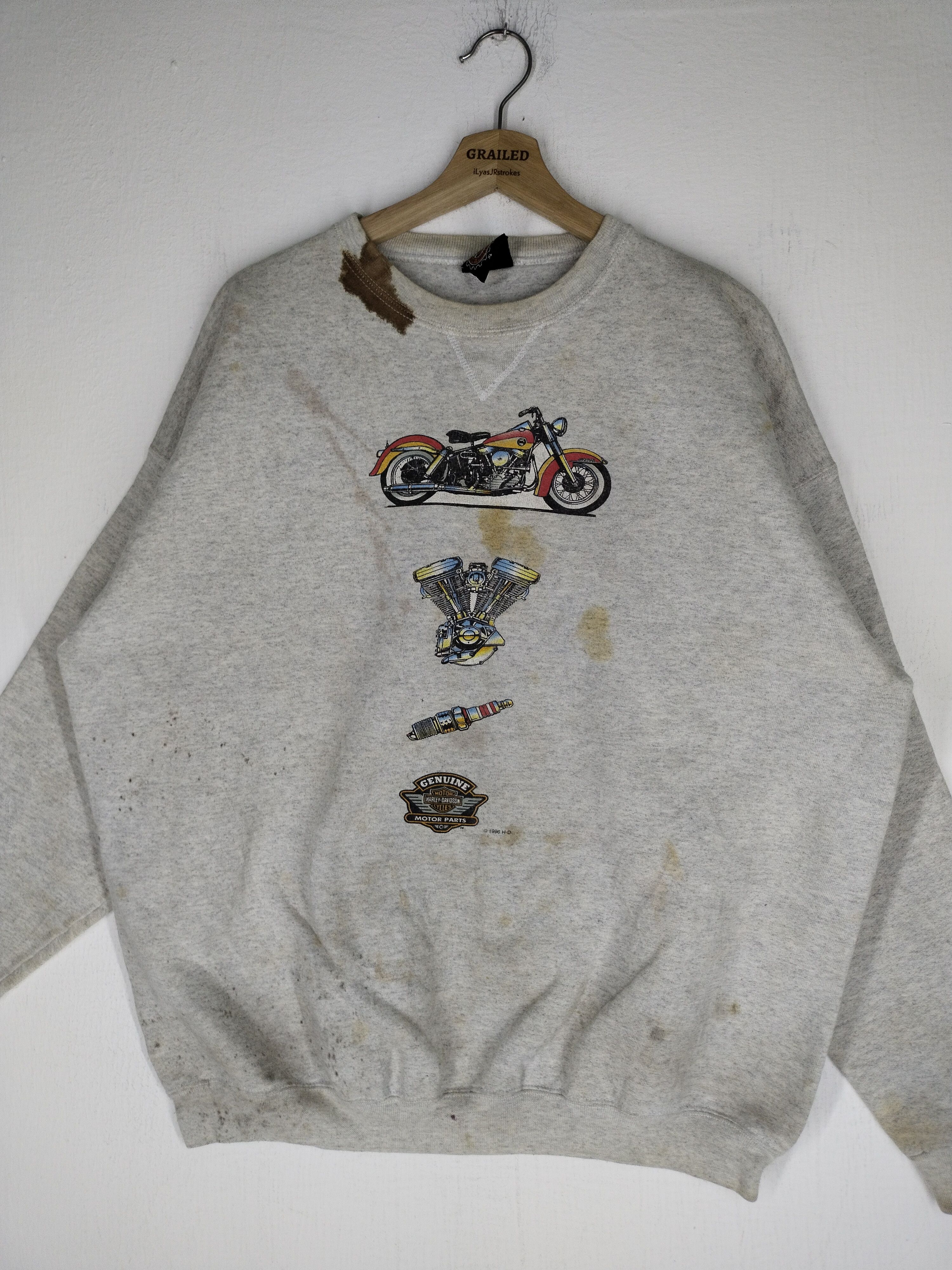 Harley Davidson × Vintage Vintage 1996 Harley Davidson HD Sweatshirt Size US XL / EU 56 / 4 - 5 Thumbnail