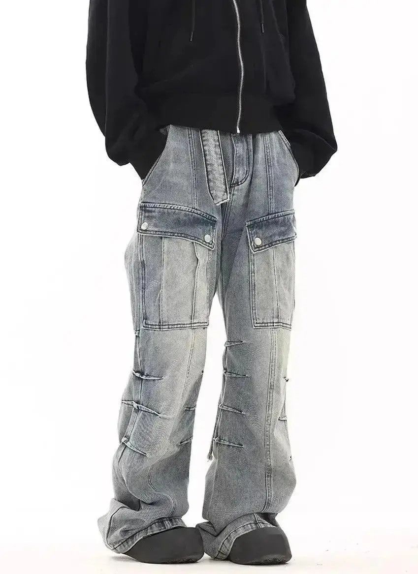Japanese Brand Vintage street washed micro-flared jeans Size US 32 / EU 48 - 2 Thumbnail