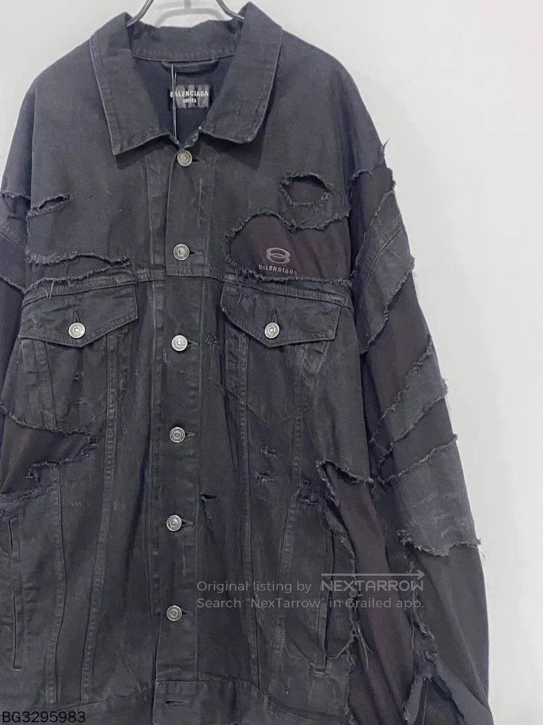 Balenciaga Balenciaga Distressed Denim Jacket. Size US S / EU 44-46 / 1 - 3 Thumbnail